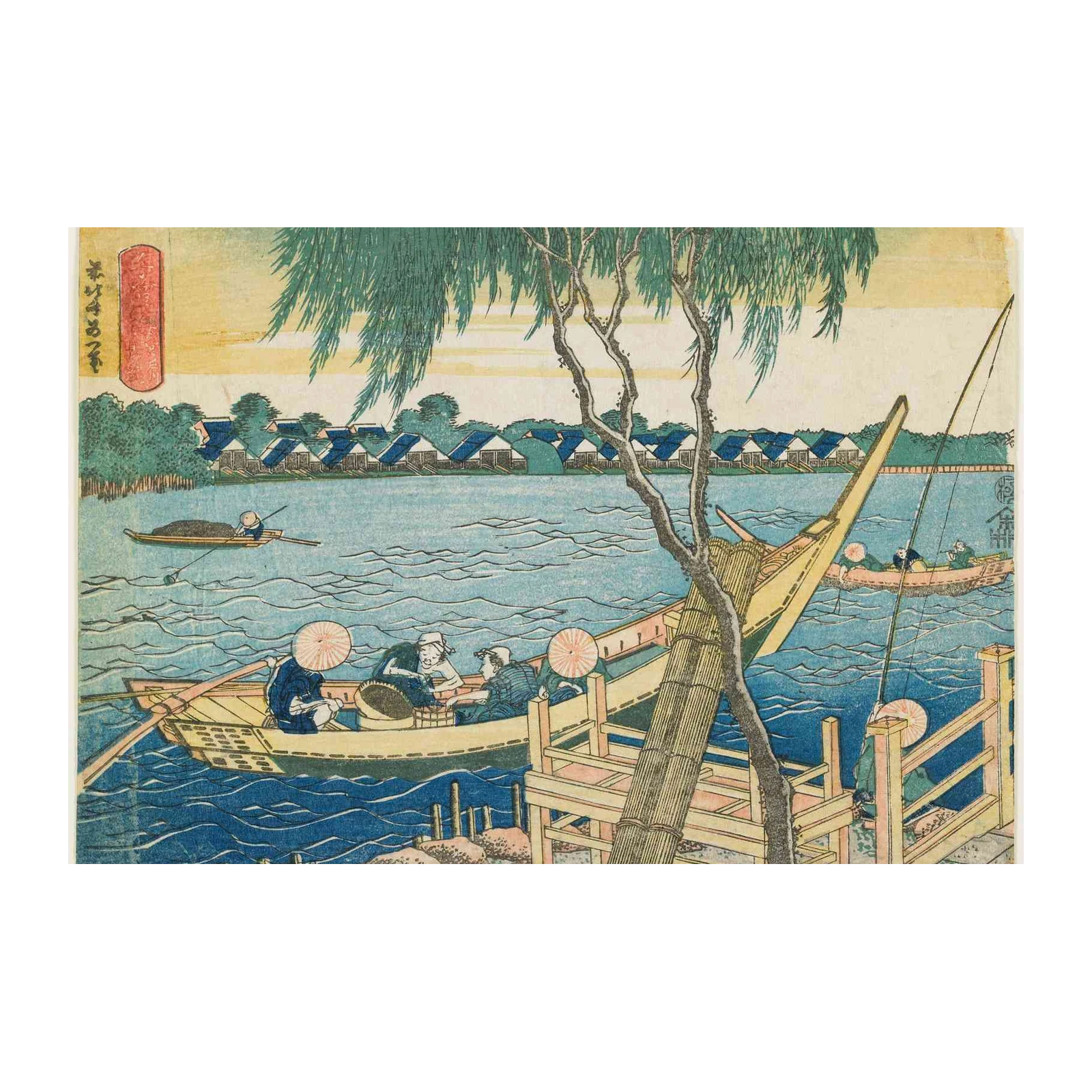 Serene River Village Japanese Art Wall Art