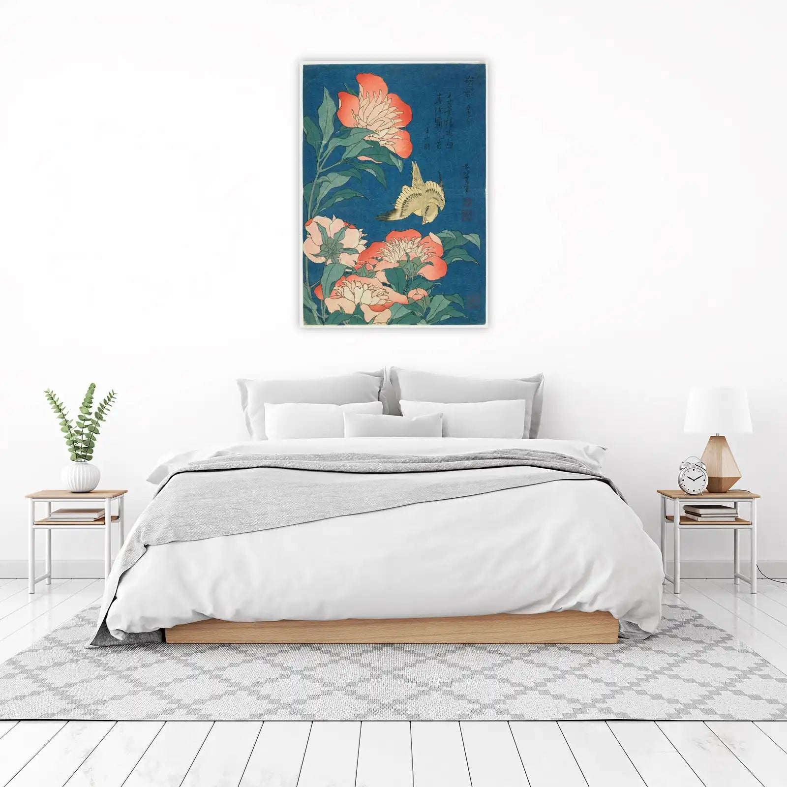 Japanese Peony & Bird Wall Art
