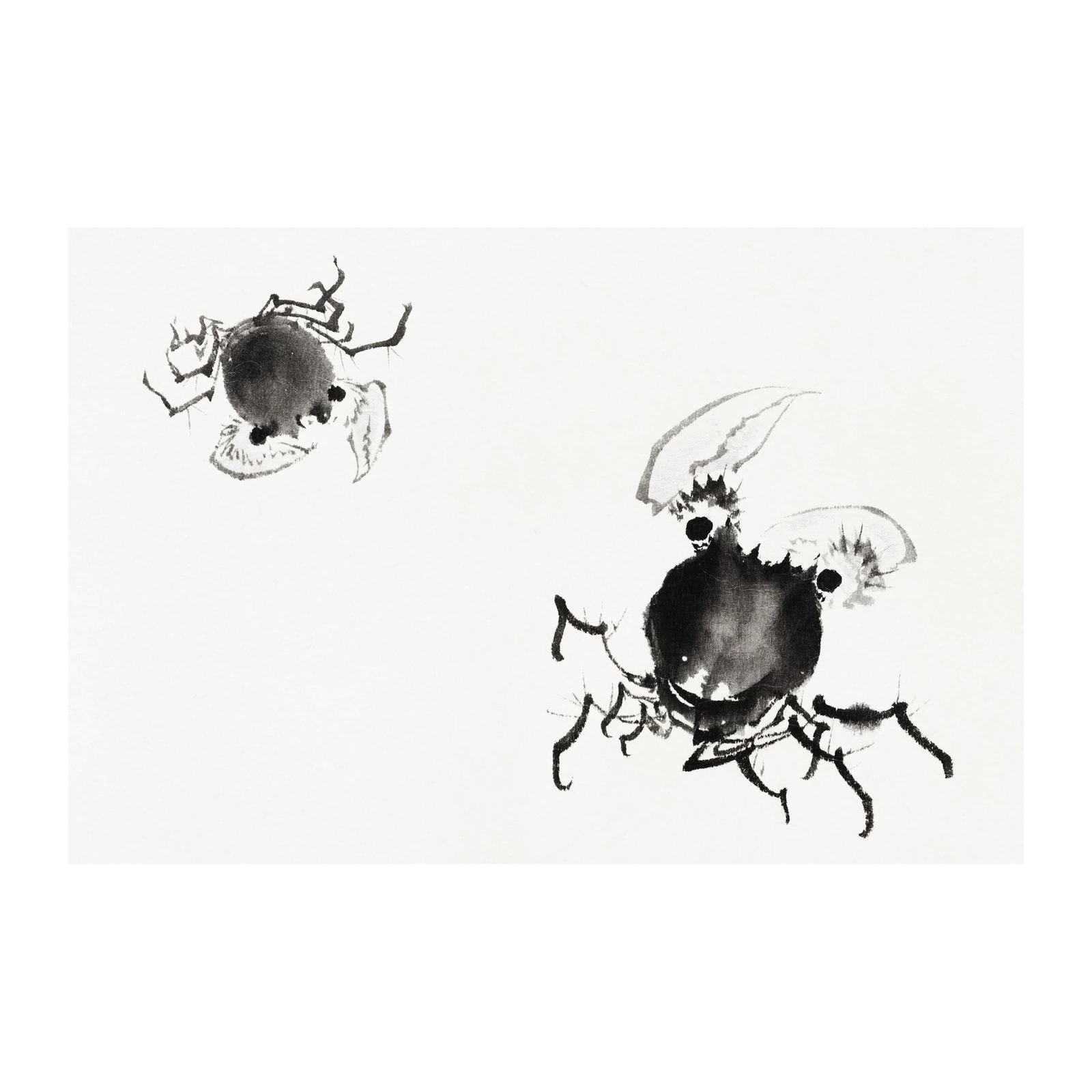 Zen Crab Ink Wash Art Wall Art