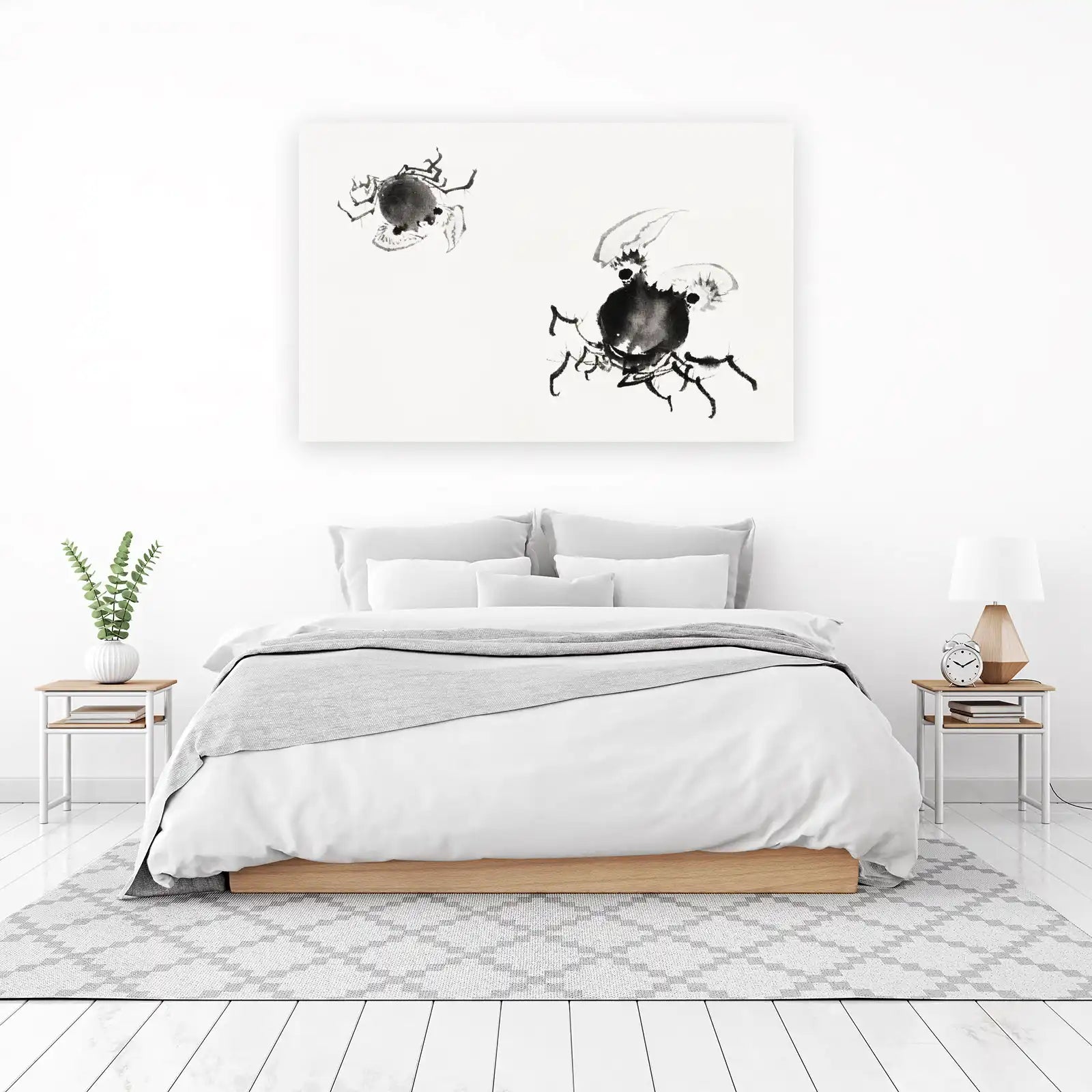 Zen Crab Ink Wash Art Wall Art