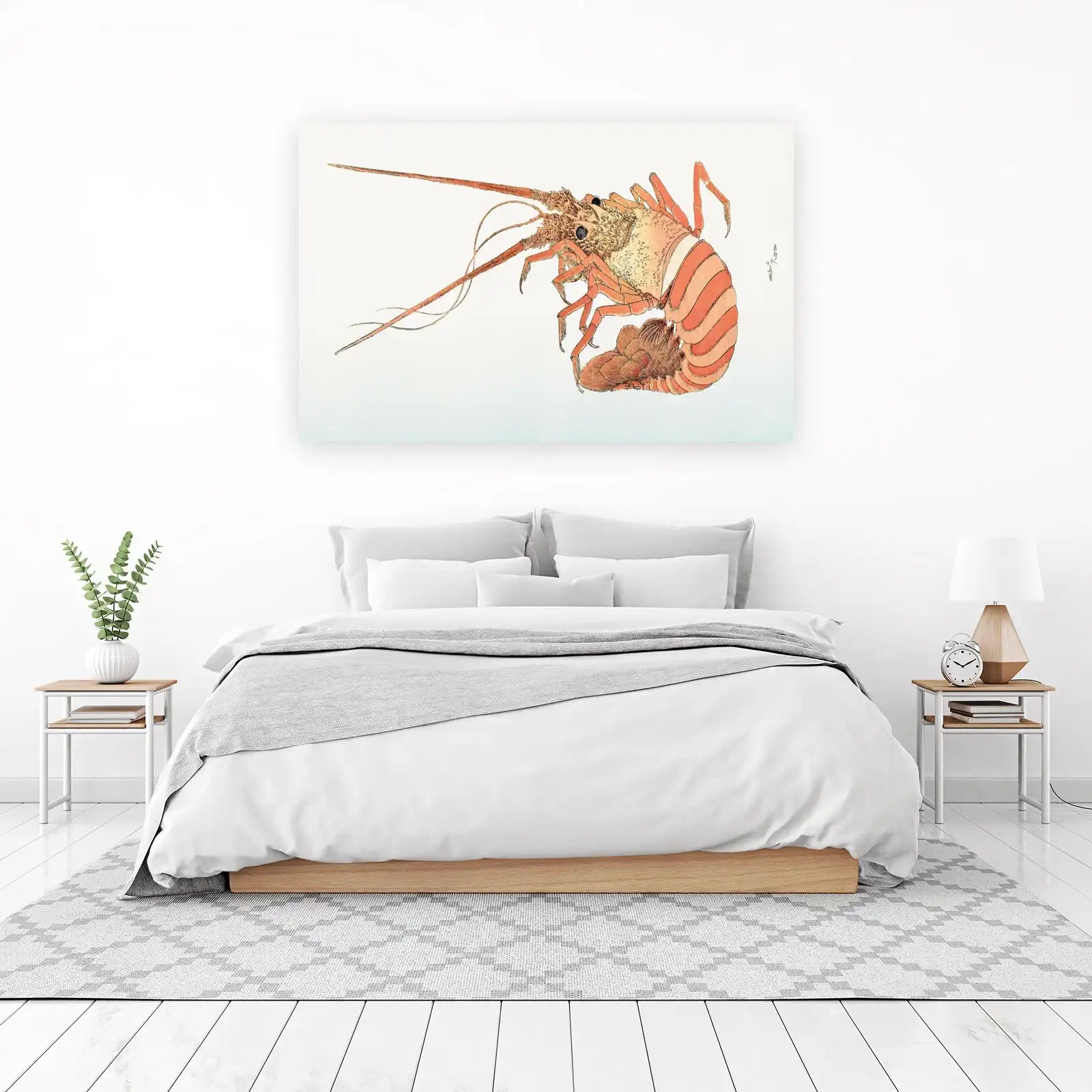 Vibrant Lobster Japanese Art Wall Art