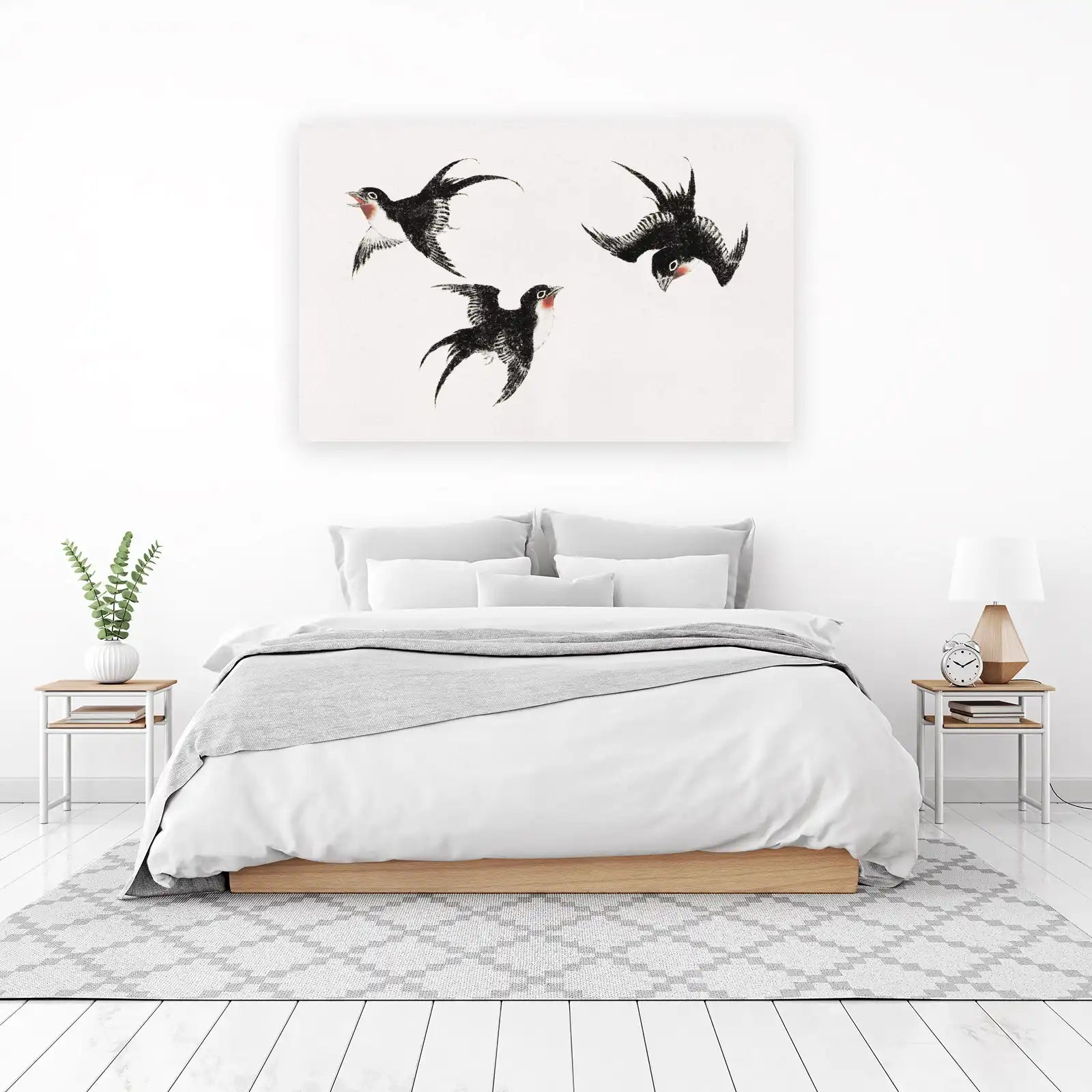 Elegant Swallows in Flight Wall Art