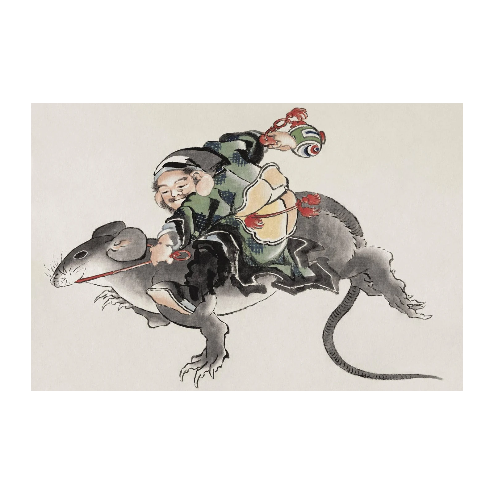 Japanese Folklore Rat Rider Wall Art