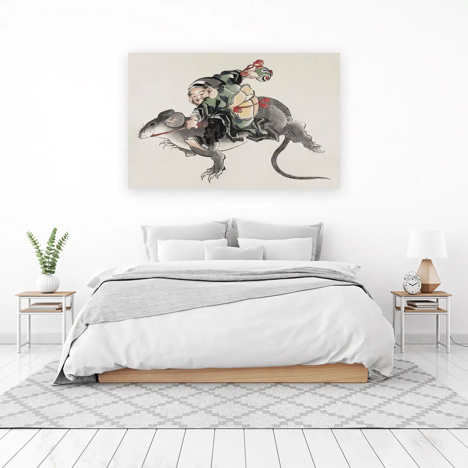 Japanese Folklore Rat Rider Wall Art