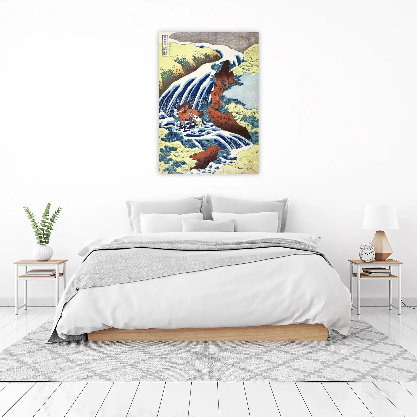 Japanese Waterfall Horse & Rider Wall Art