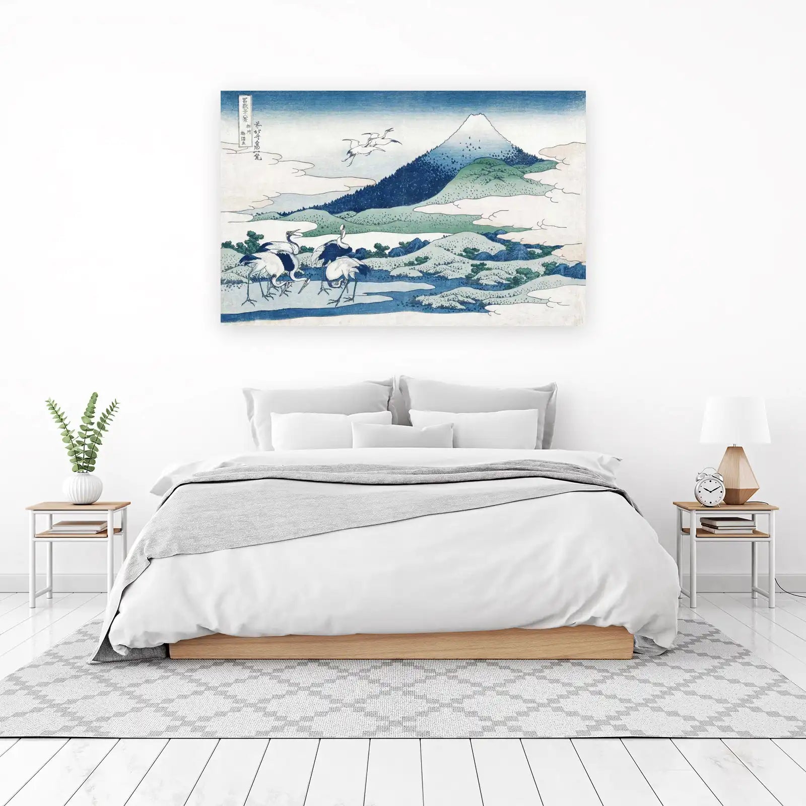 Majestic Mt Fuji & Cranes Wall Art | Japanese Art