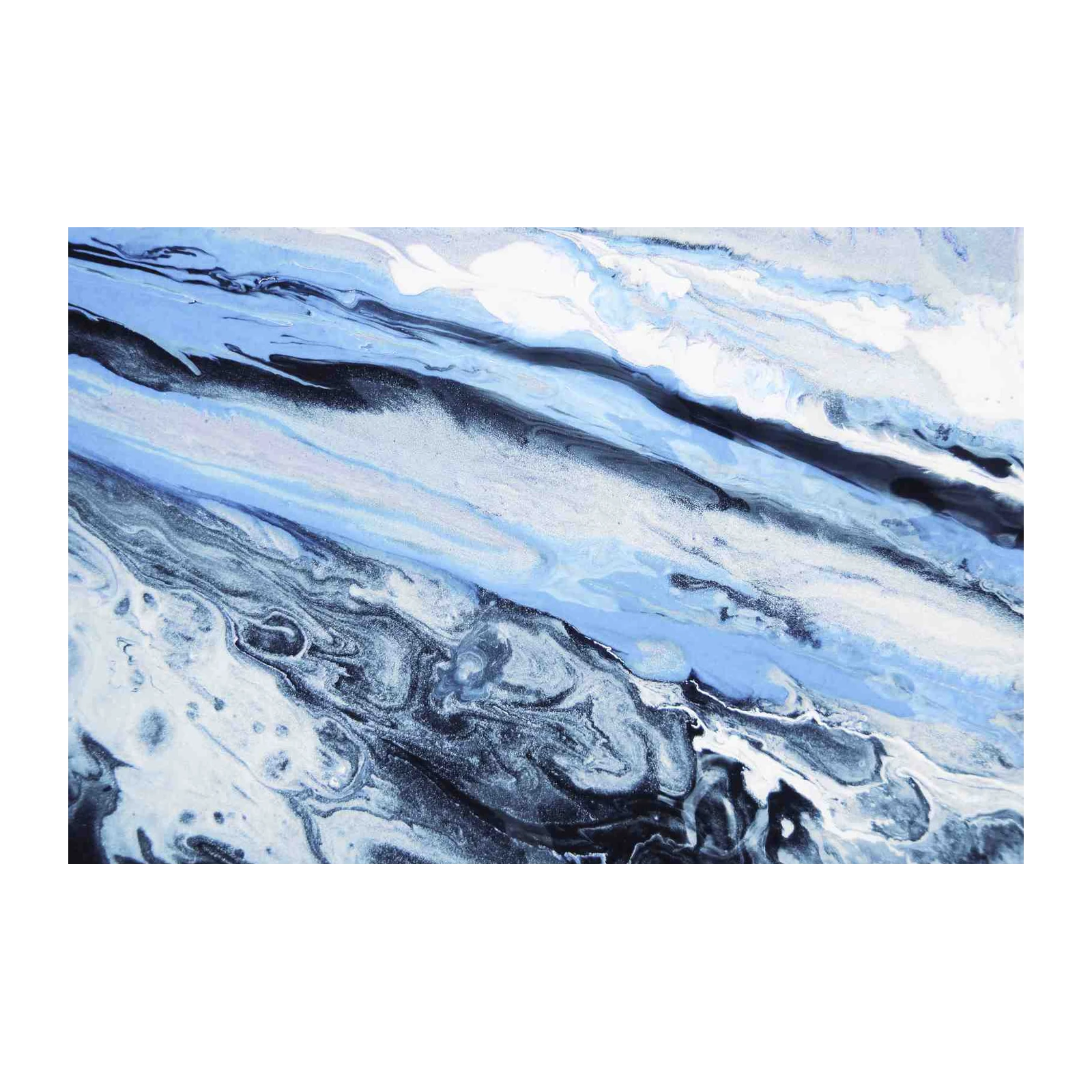 Abstract Blue & White Marble Wall Art