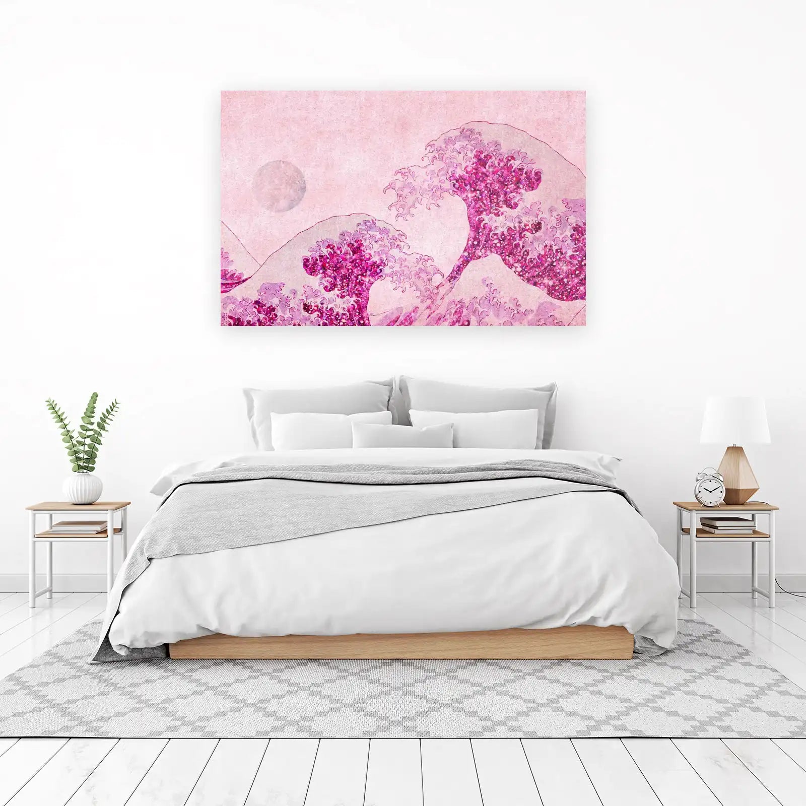 Pink Glitter Wave Art Wall Art
