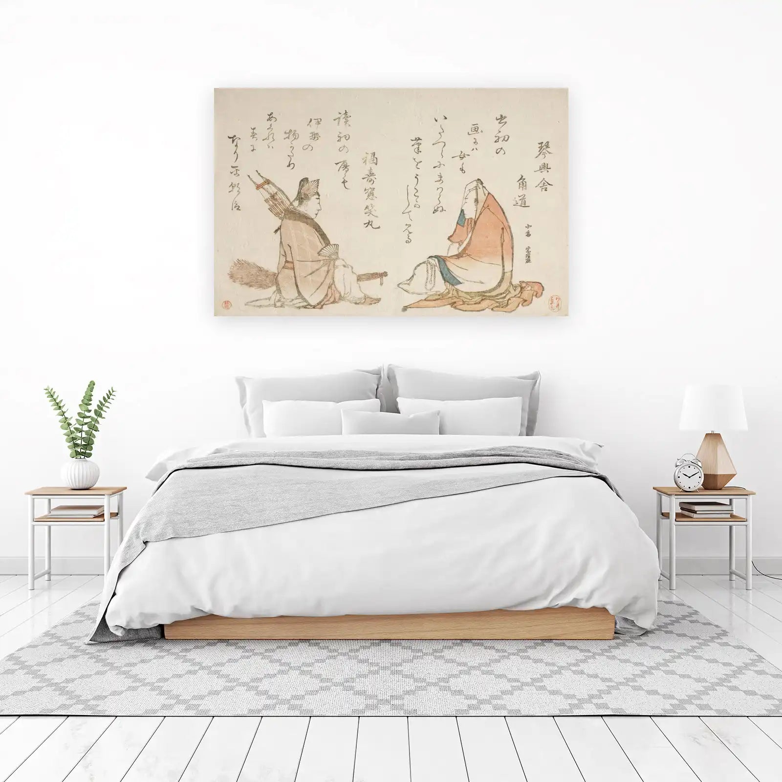 Japanese Courtiers Scroll Wall Art