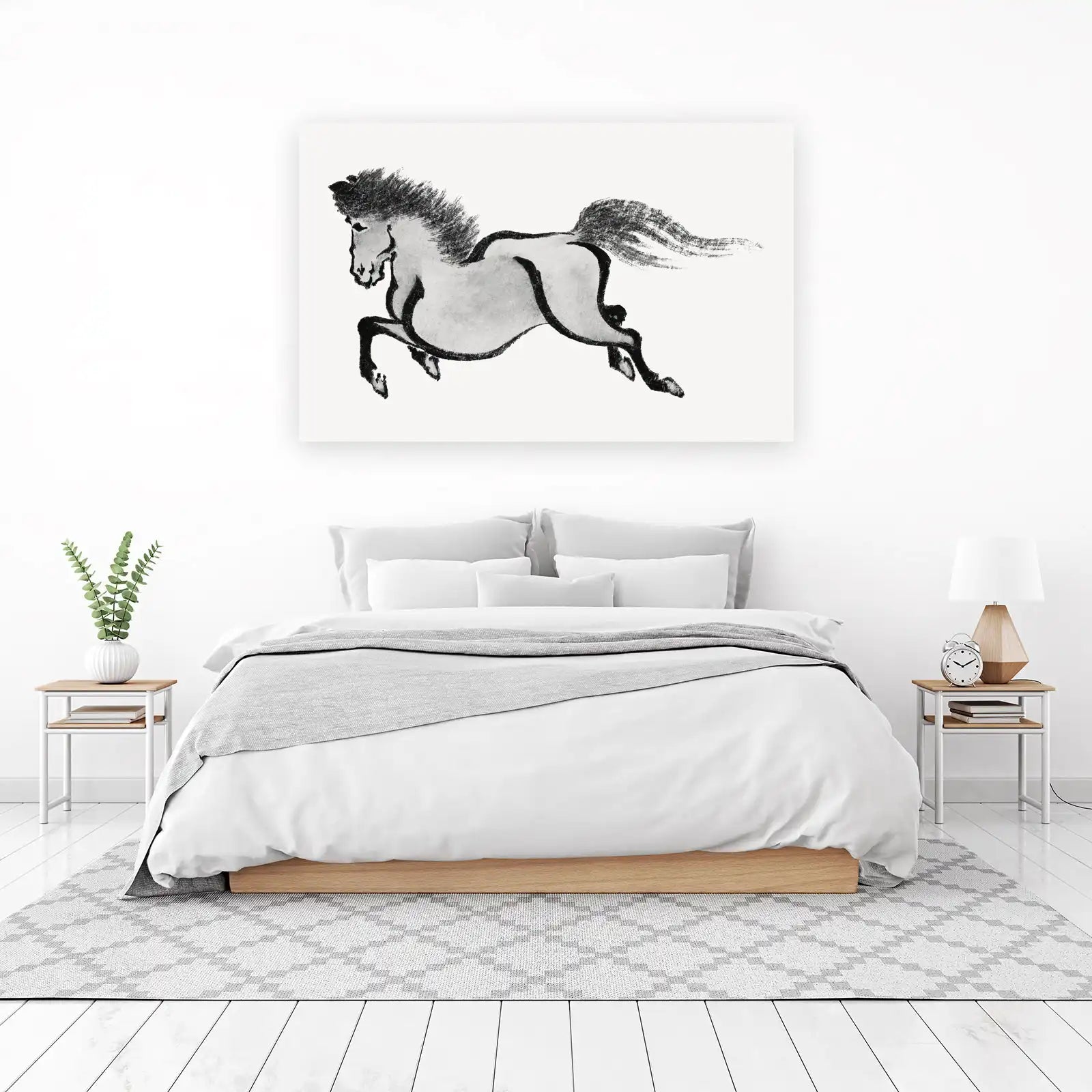 Majestic Running Horse Ink Art Wall Art