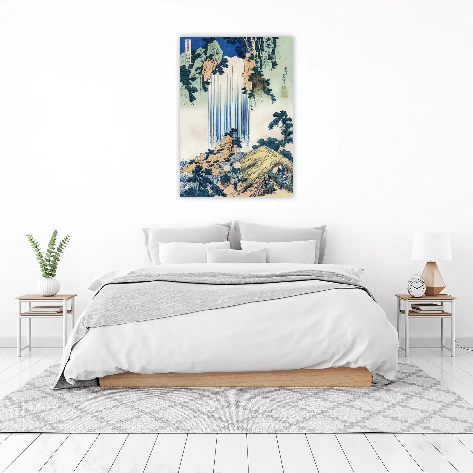 Serene Waterfall Japanese Art Wall Art