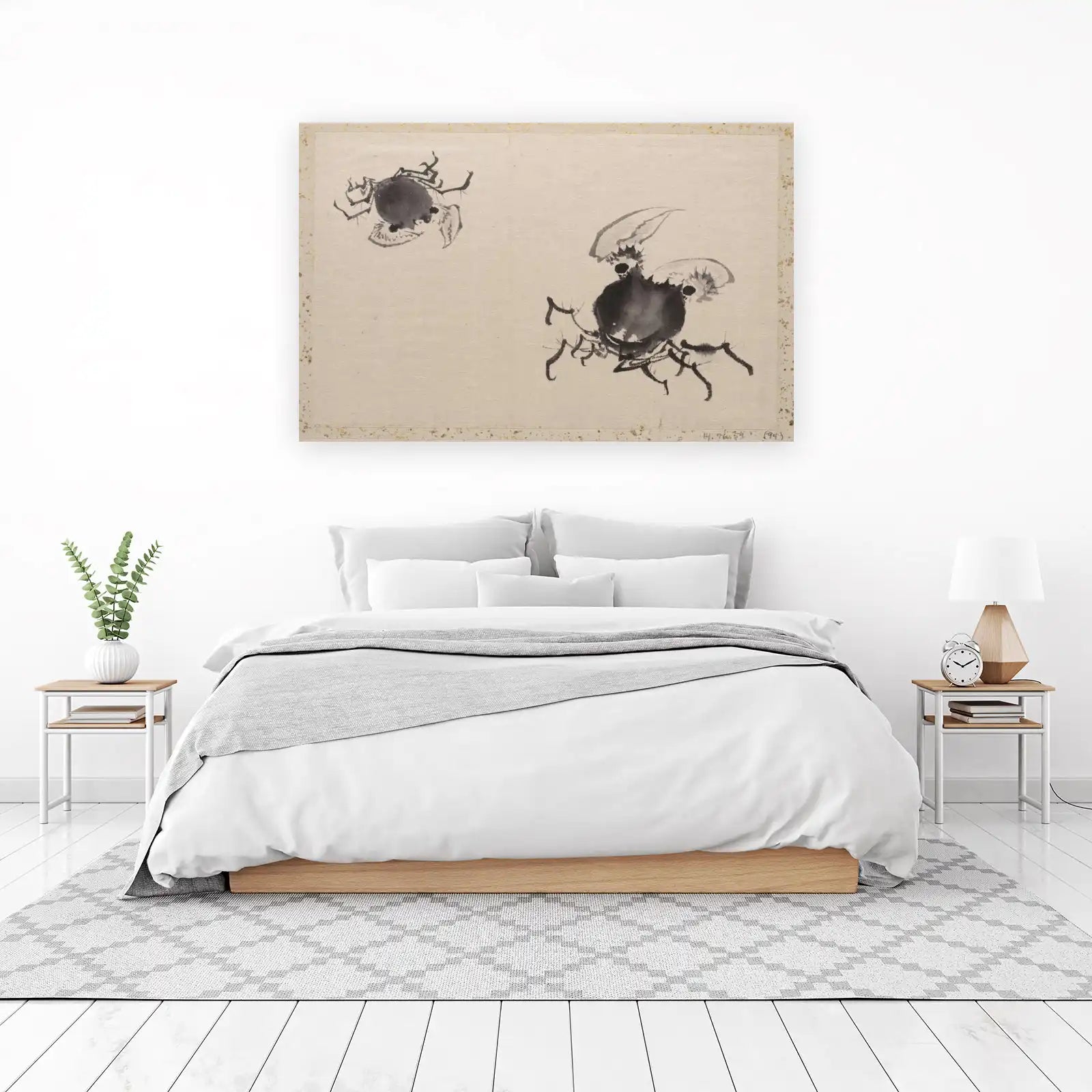 Elegant Crab Ink Wash Art Wall Art