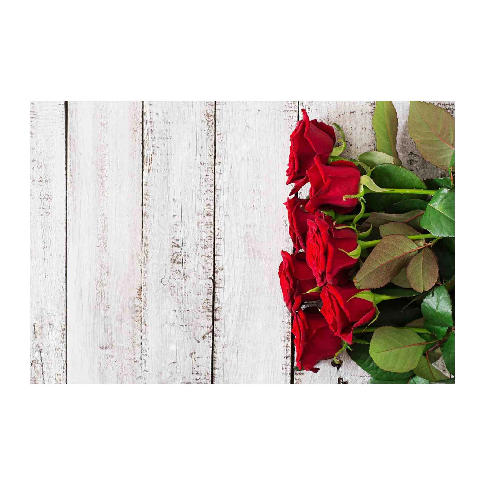 Elegant Red Roses Rustic Wood Wall Art