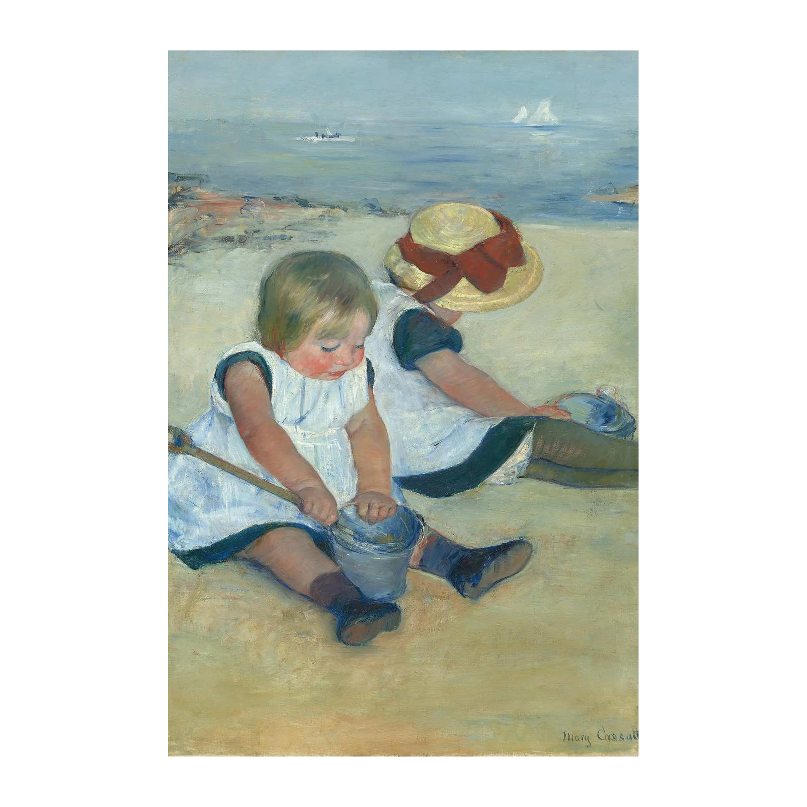 Children at the Beach Impressionist Wall Art