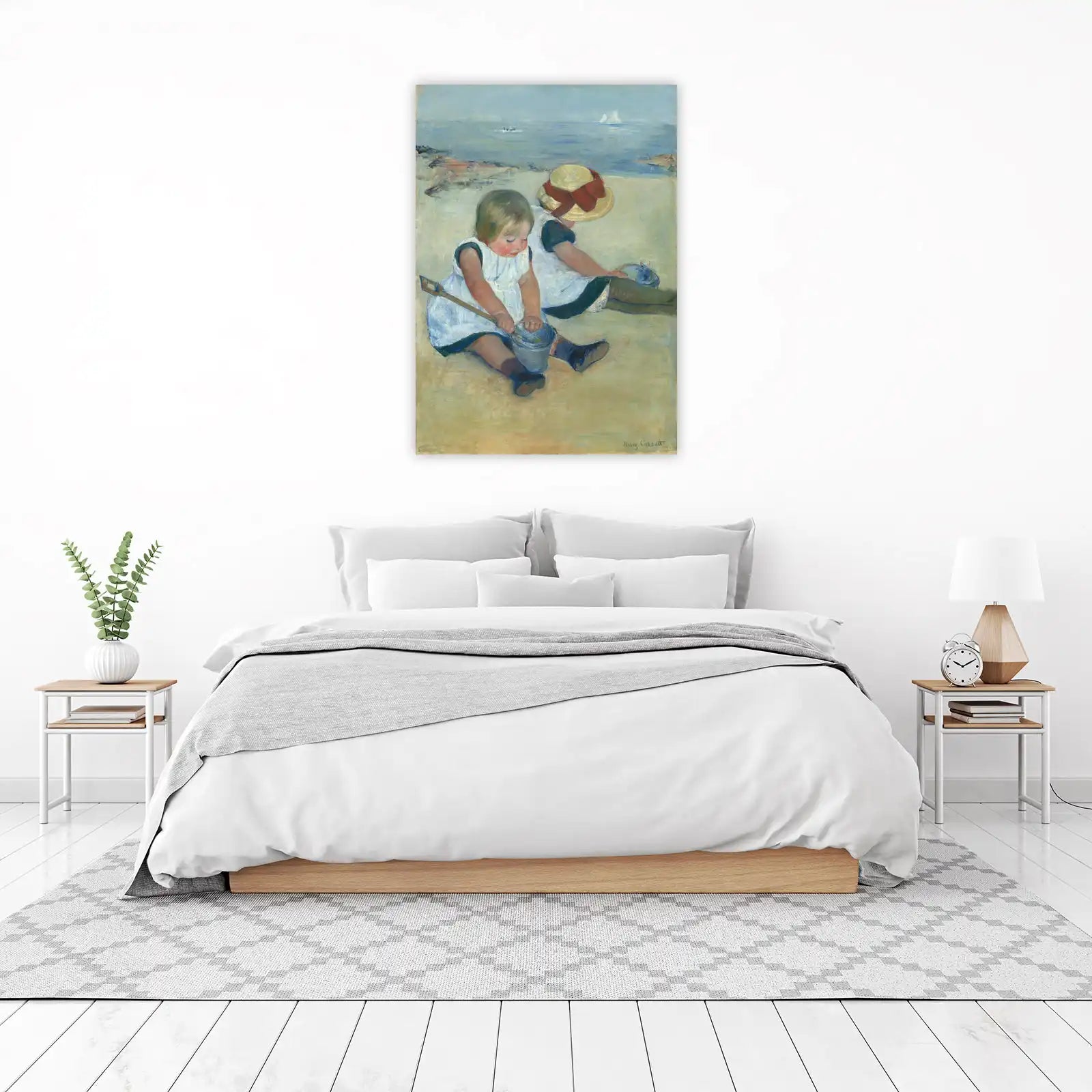 Children at the Beach Impressionist Wall Art