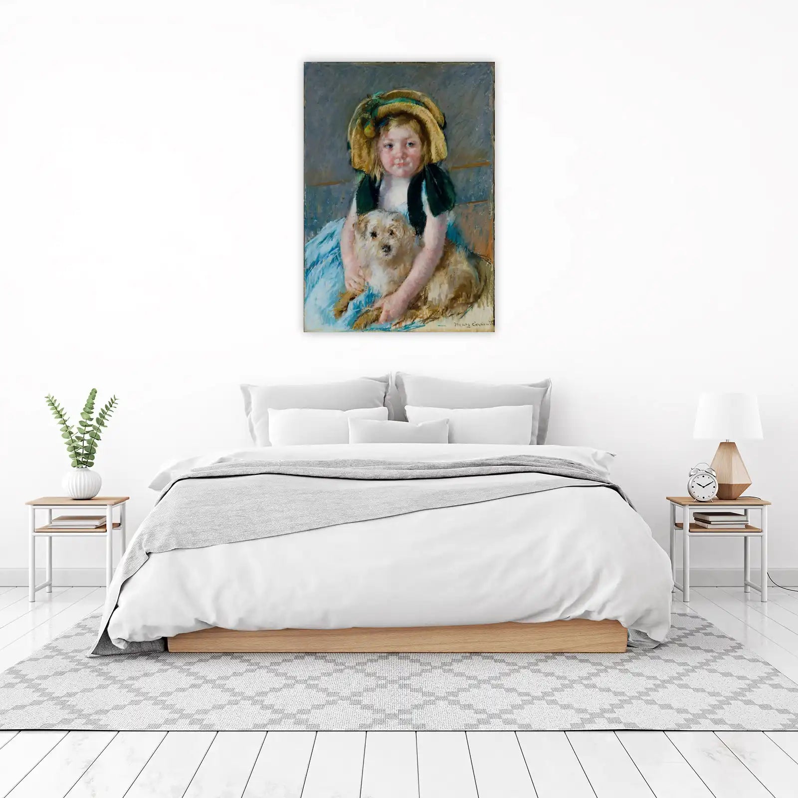Child with Dog Pastel Art Wall Art