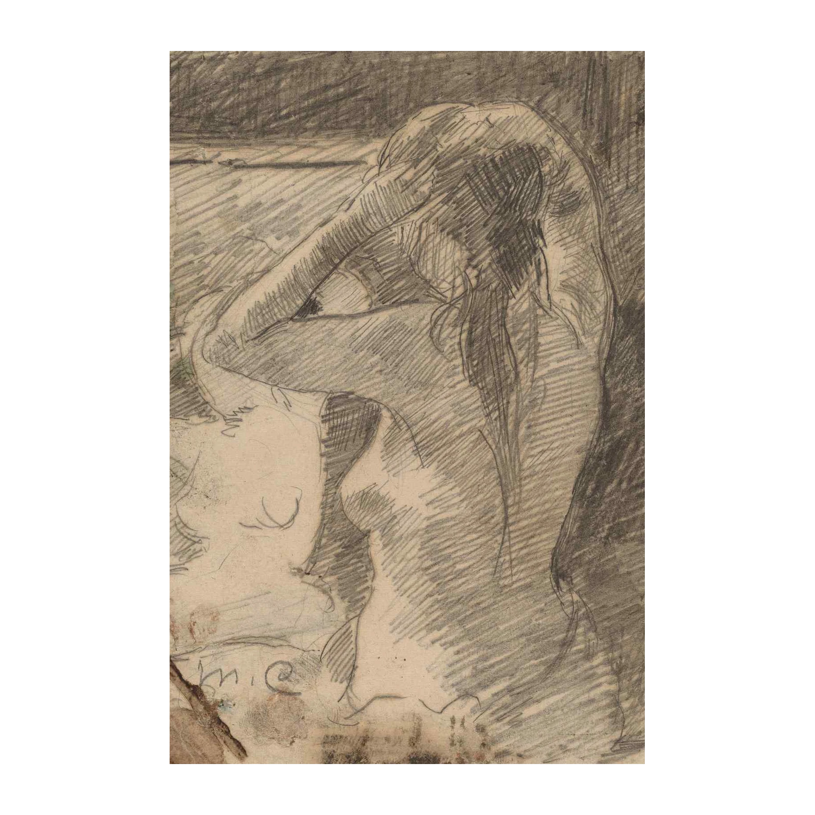 Figurative Pencil Sketch Woman Wall Art