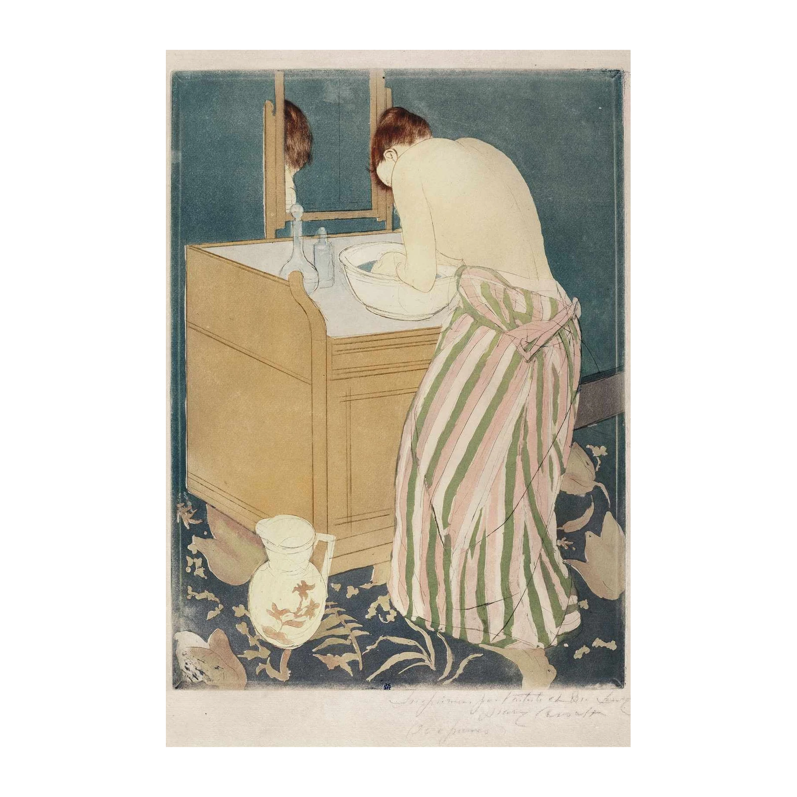 Vintage Woman Washing Wall Art