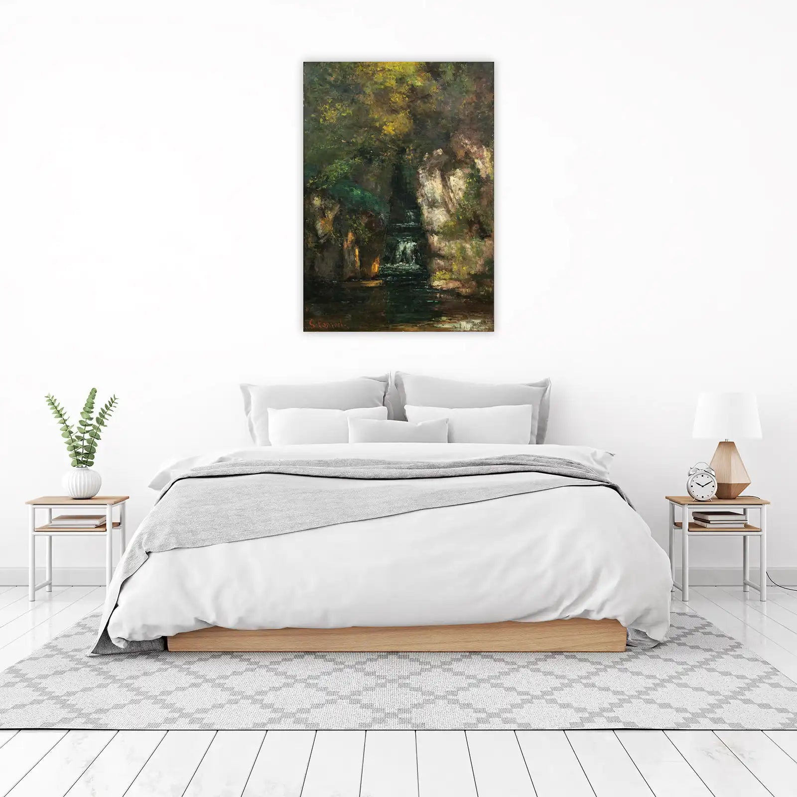 Serene Forest Waterfall Wall Art