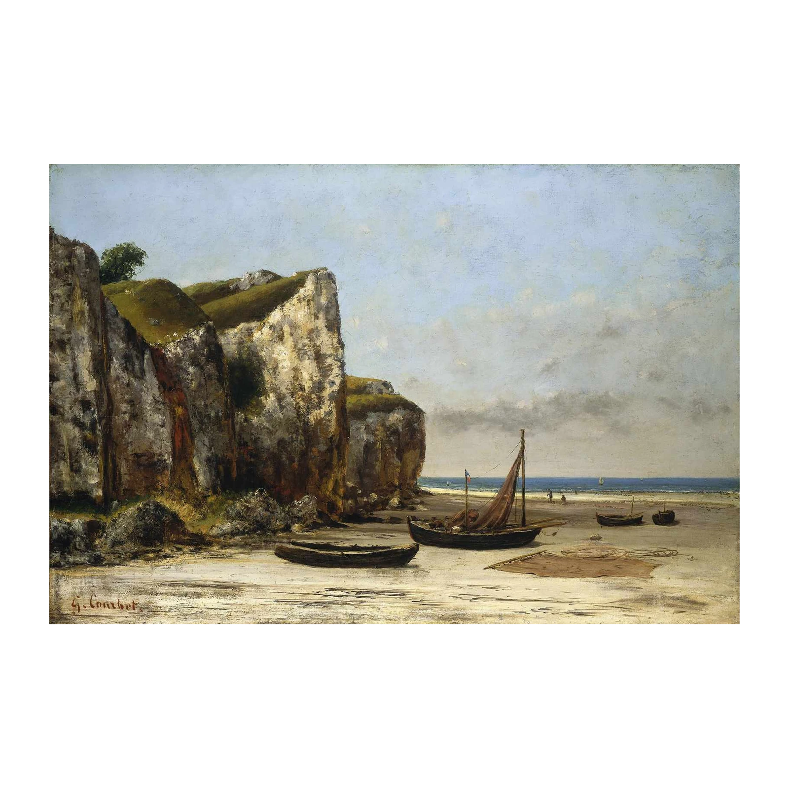 Coastal Cliffs & Fishing Boats Wall Art