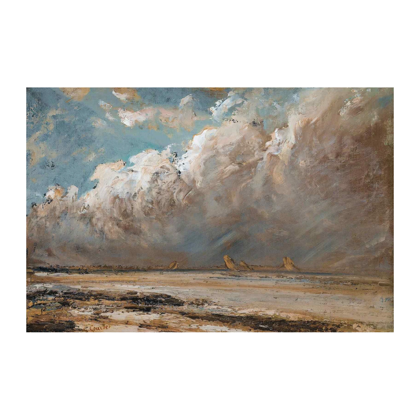 Dramatic Seascape Sailboats Wall Art