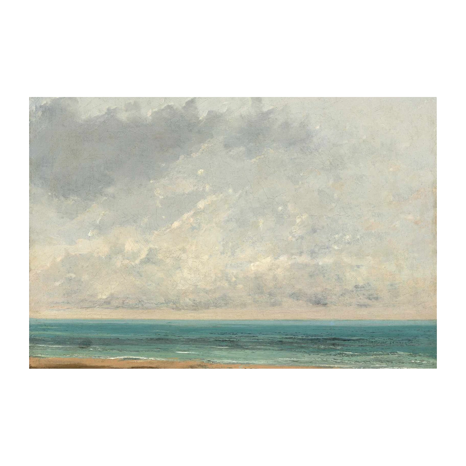 Serene Beachscape Gustave Courbet Style Wall Art