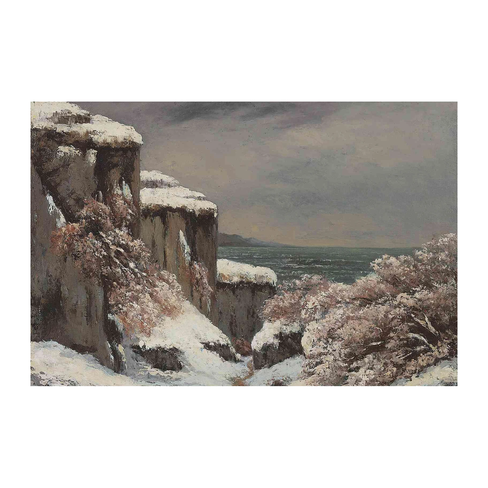 Winter Coastal Cliffs Snow Wall Art