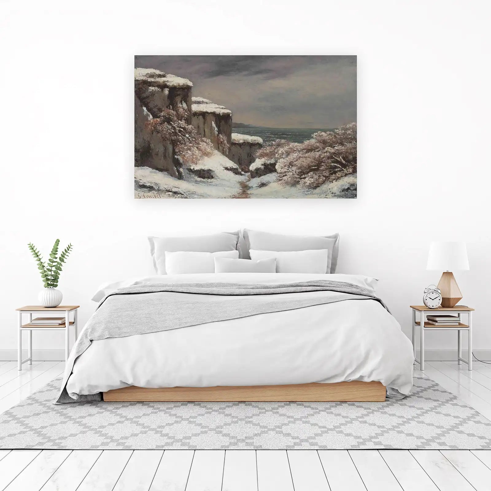 Winter Coastal Cliffs Snow Wall Art