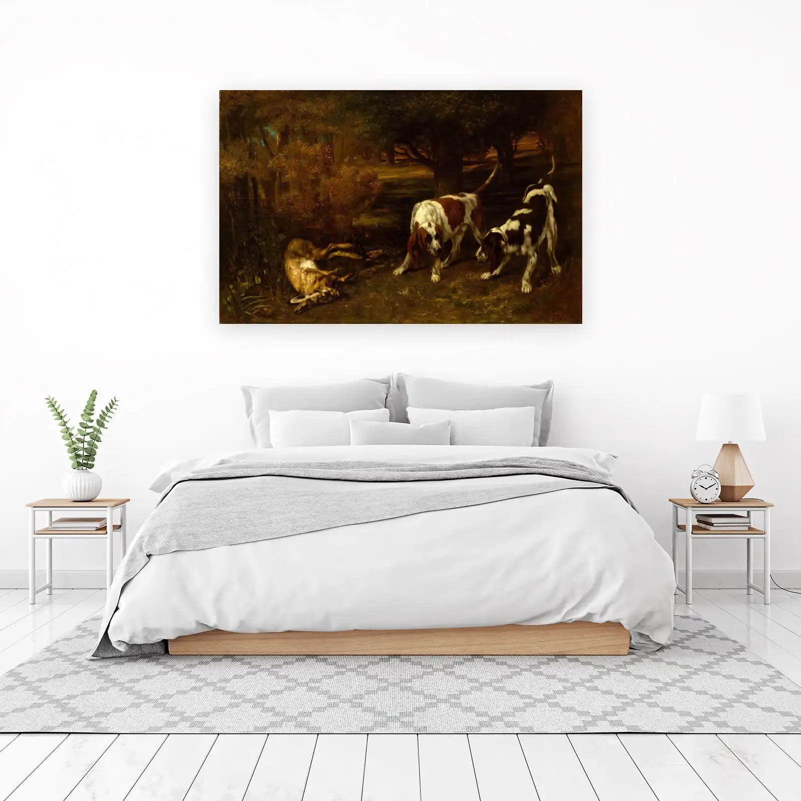 Rustic Hounds & Hare Still Life Wall Art