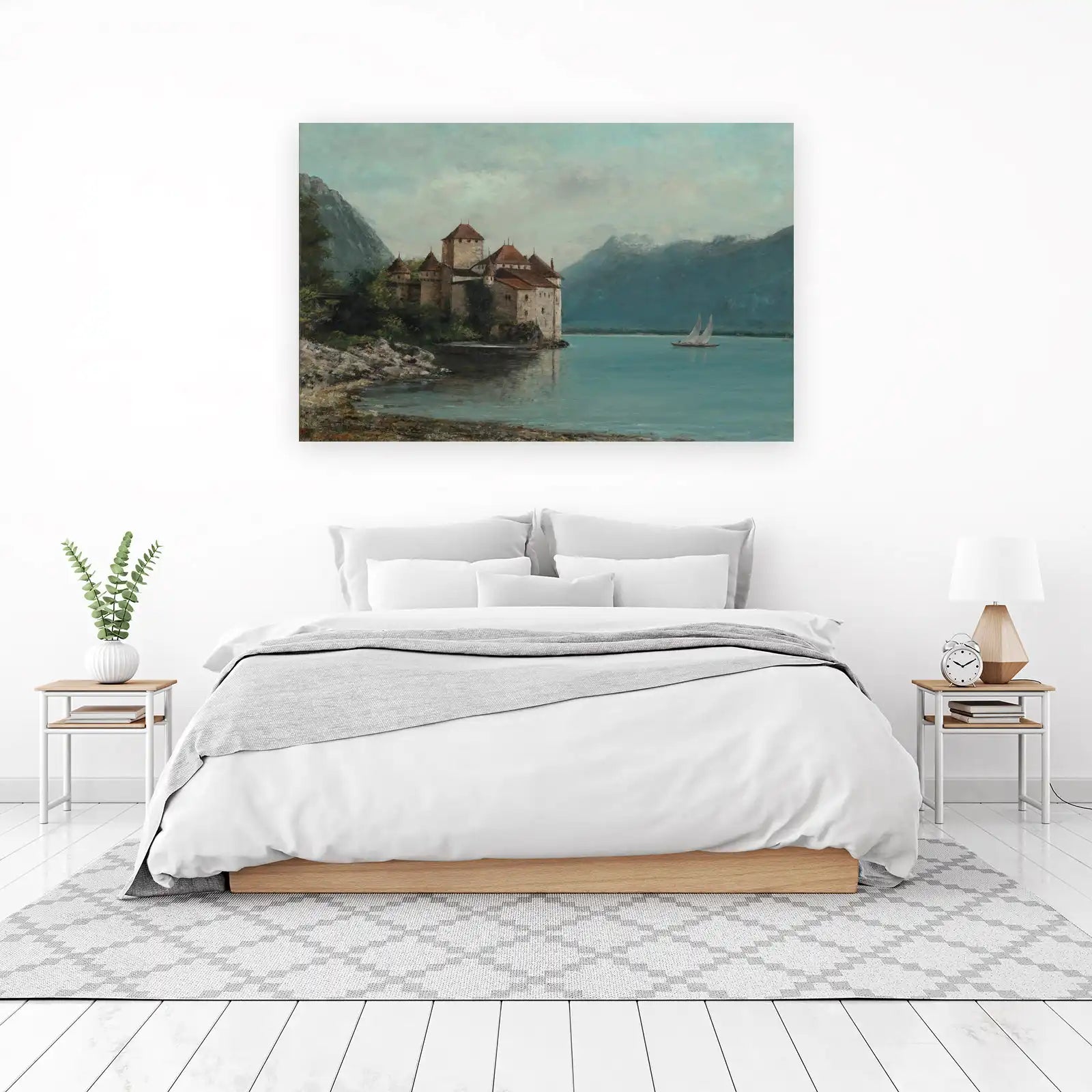 Majestic Castle Lake Serenity Wall Art