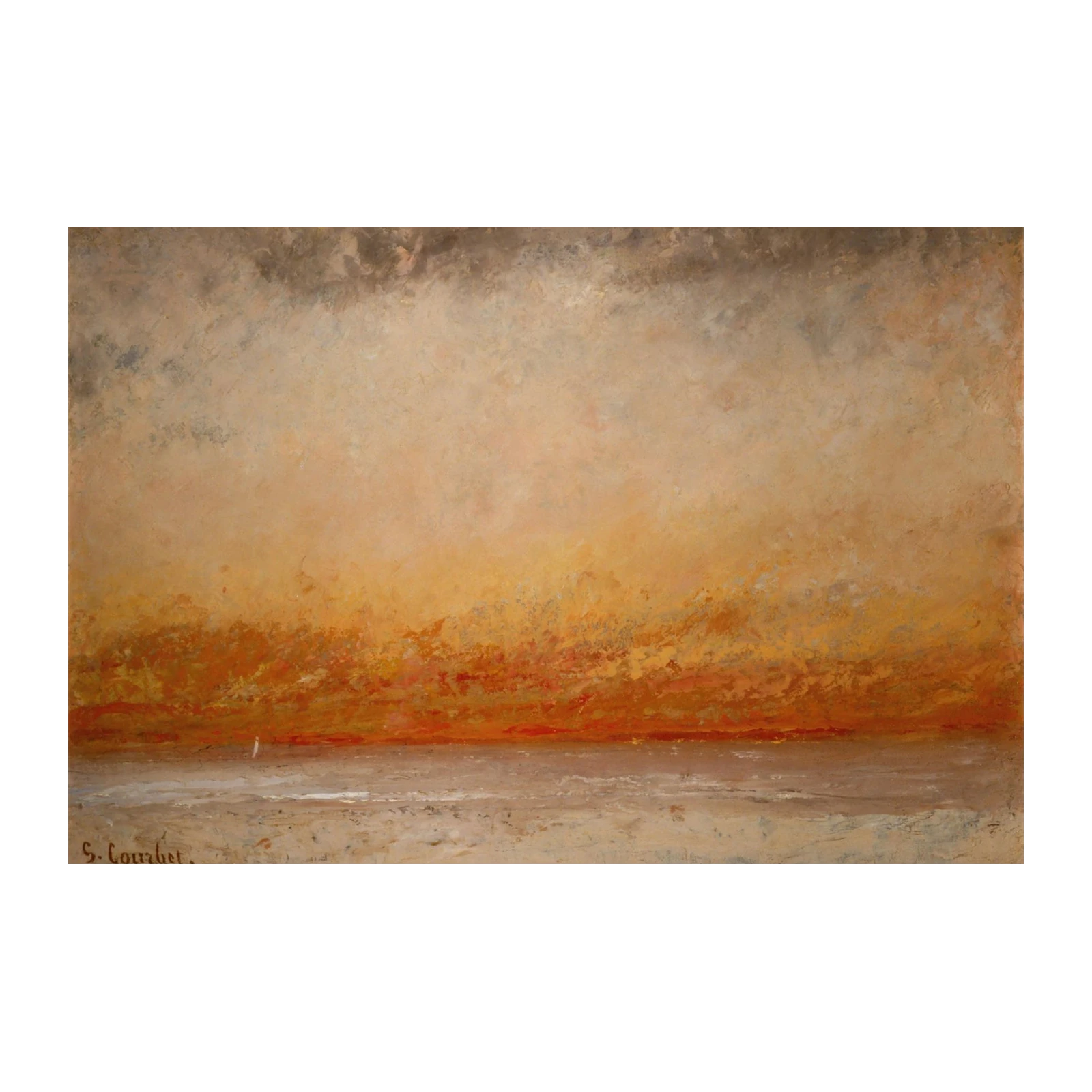 Golden Horizon Seascape Wall Art