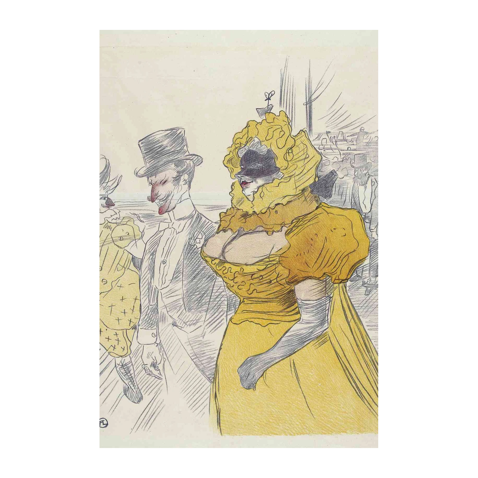 Elegant Evening Parisian Social Scene Wall Art