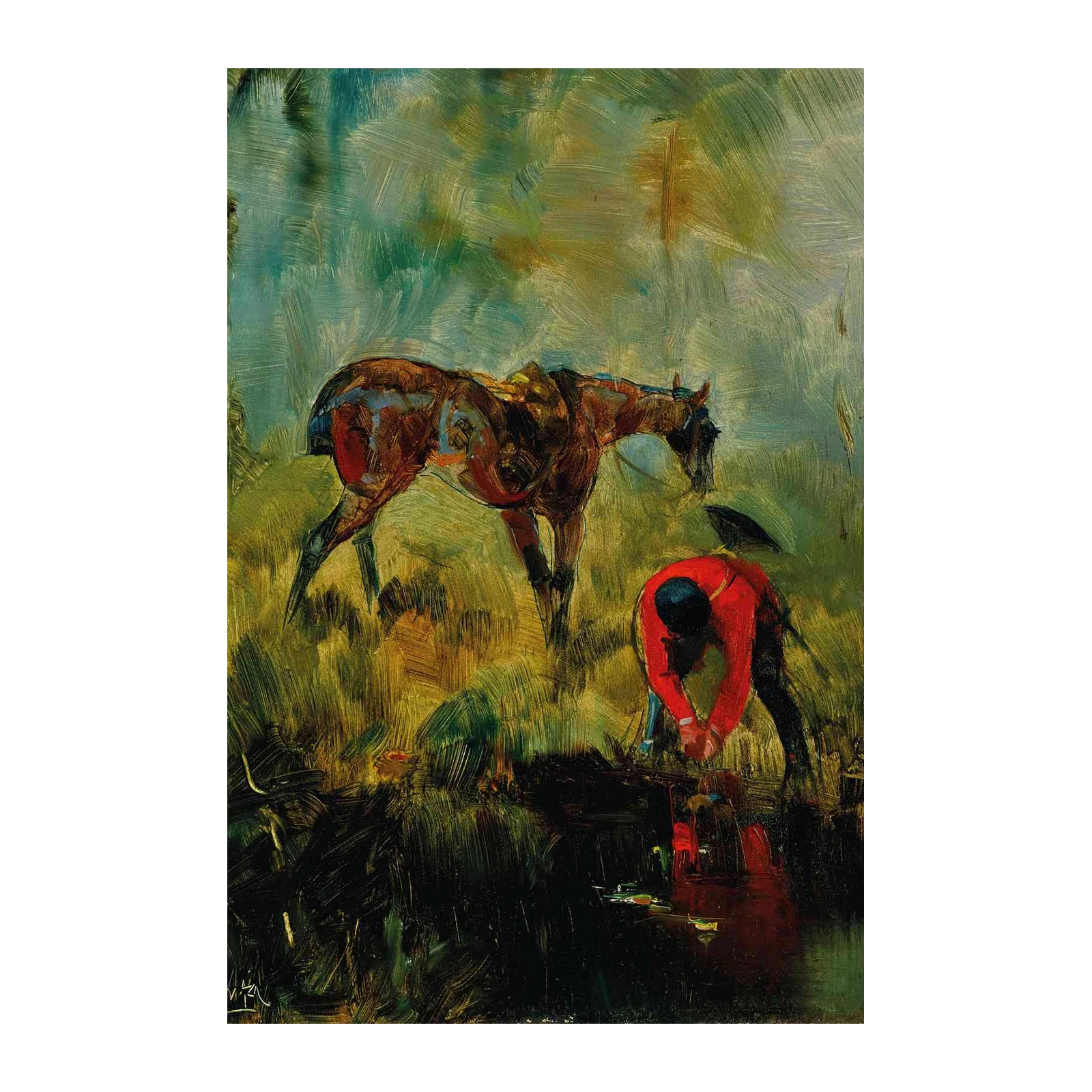 Dynamic Equestrian Scene Horse Rider Wall Art