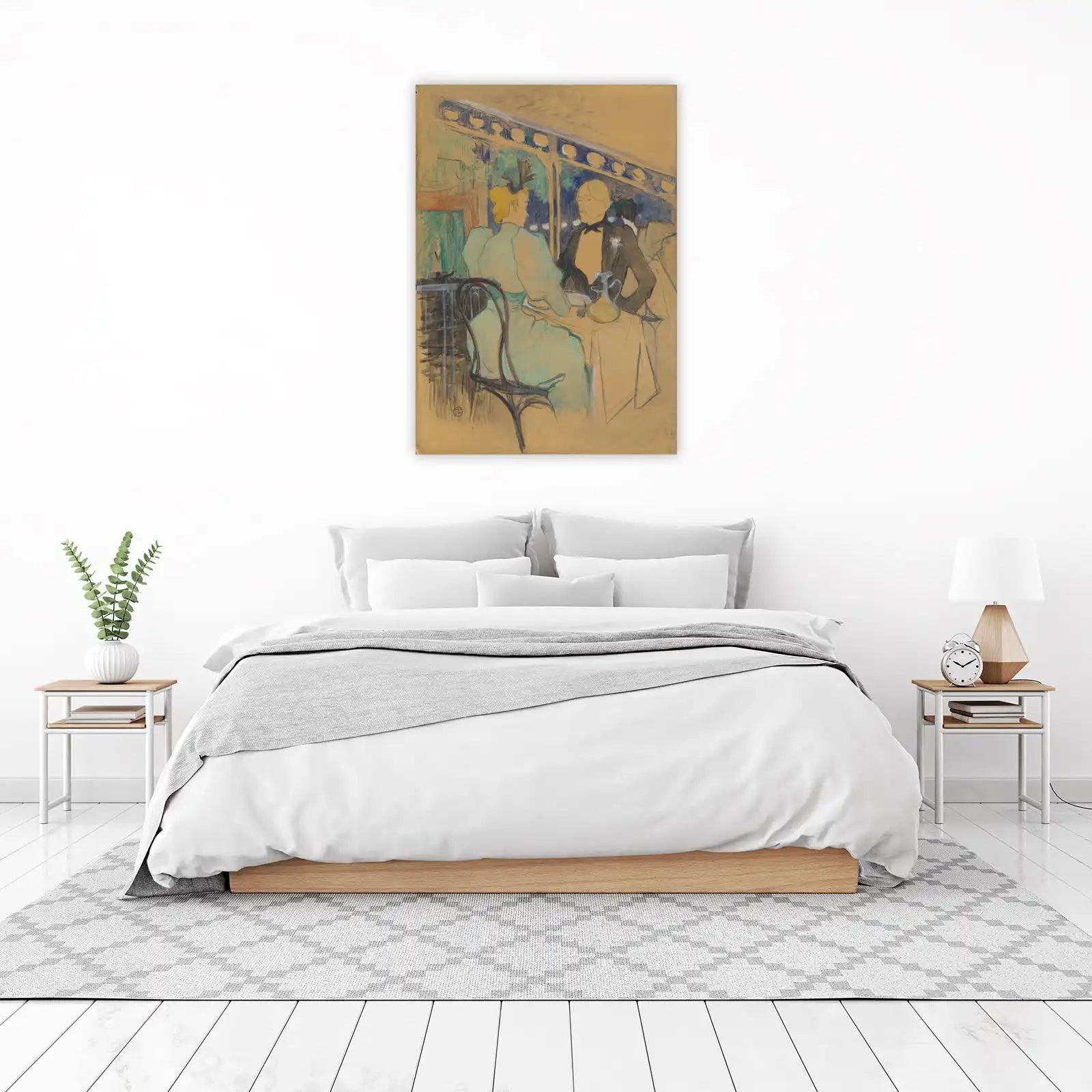 Elegant Couple Cafe Scene Wall Art