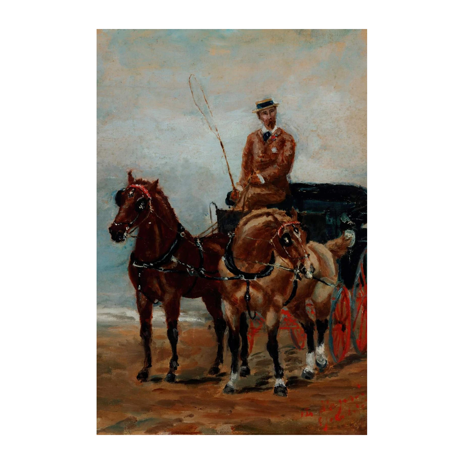 Vintage Horse Carriage & Gentleman Wall Art