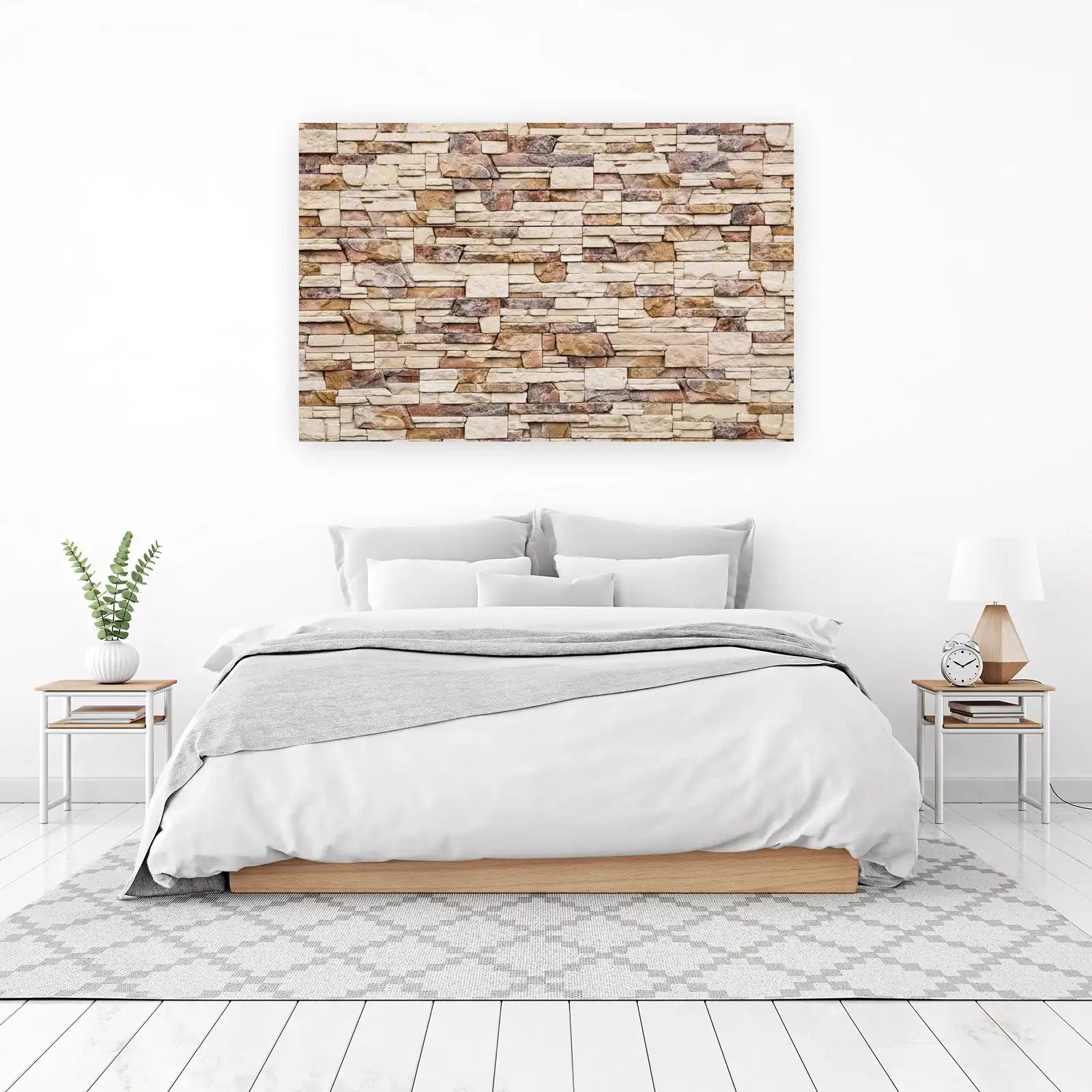 Rustic Stacked Stone Wall Wall Art