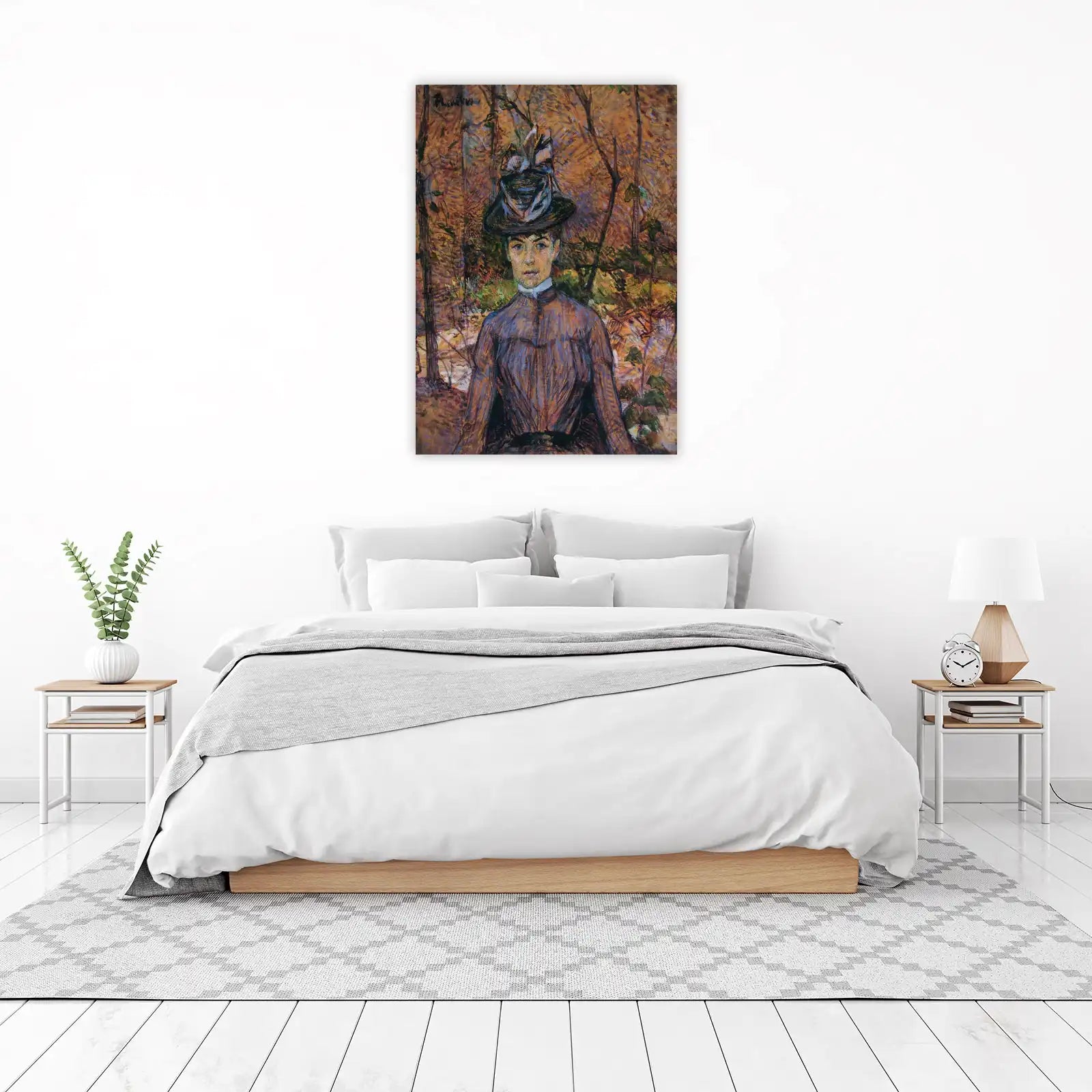 Enchanting Portrait Impressionist Woman Hat Wall Art