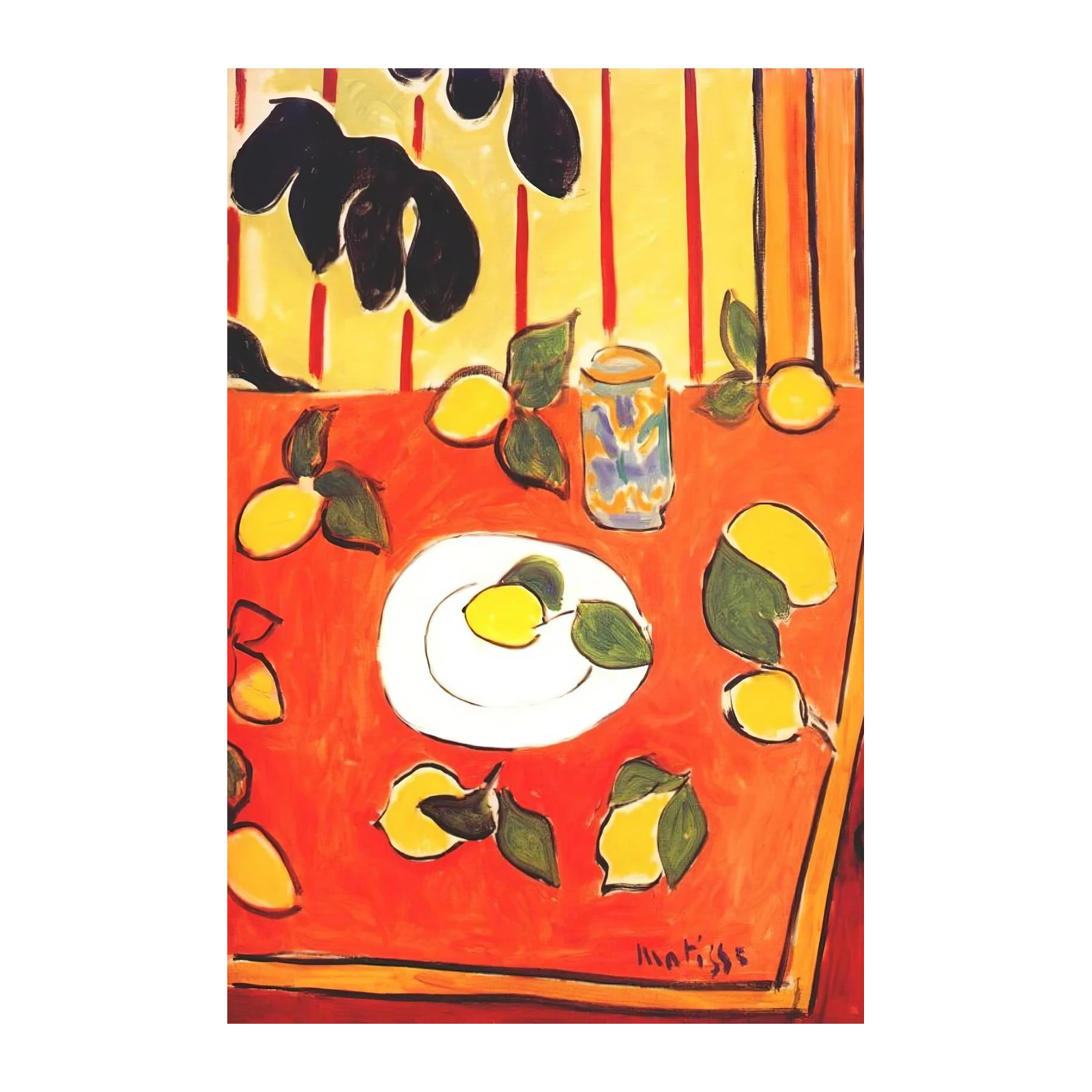 Vibrant Lemon Still Life Matisse Style Wall Art