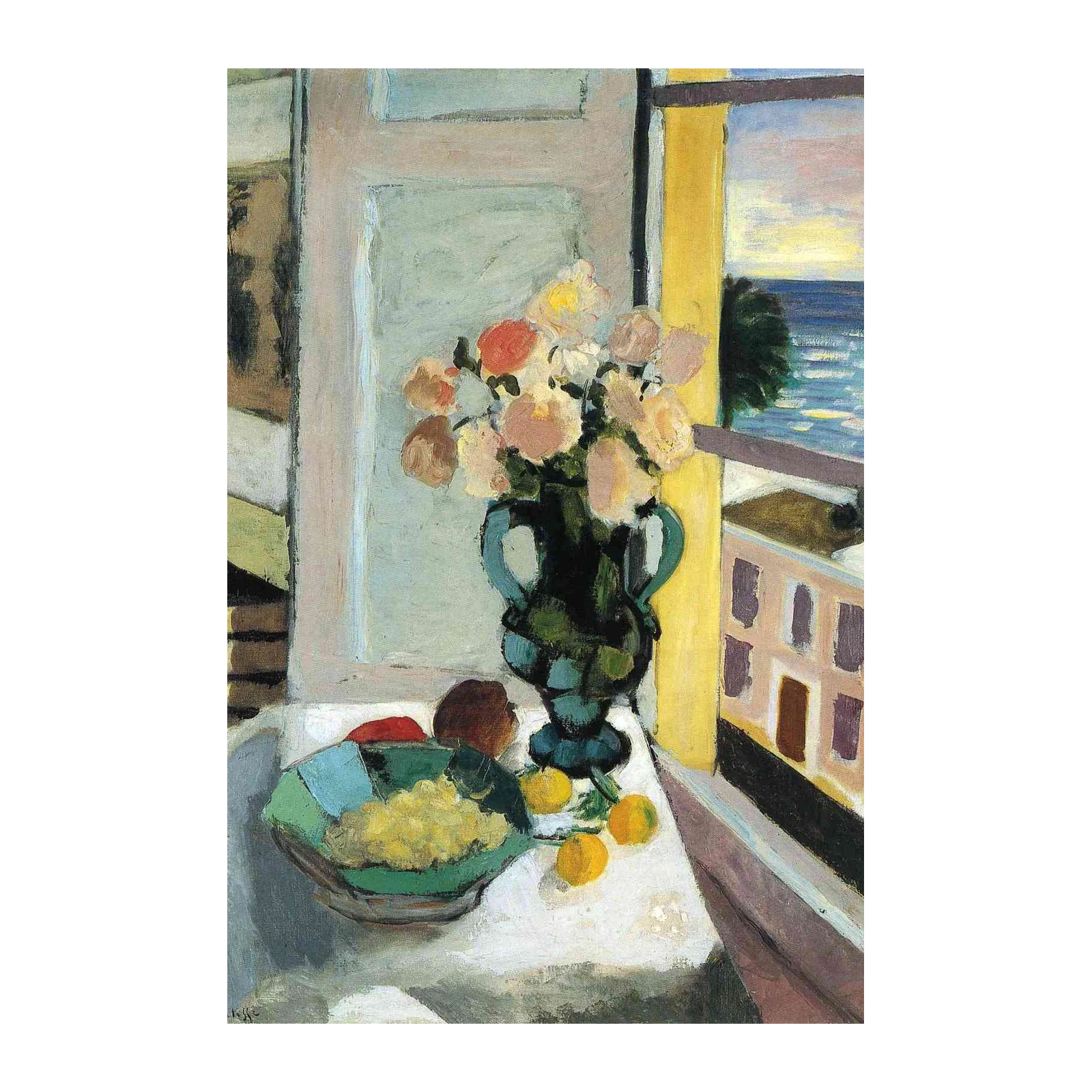 Vibrant Floral Still Life on Coast Wall Art