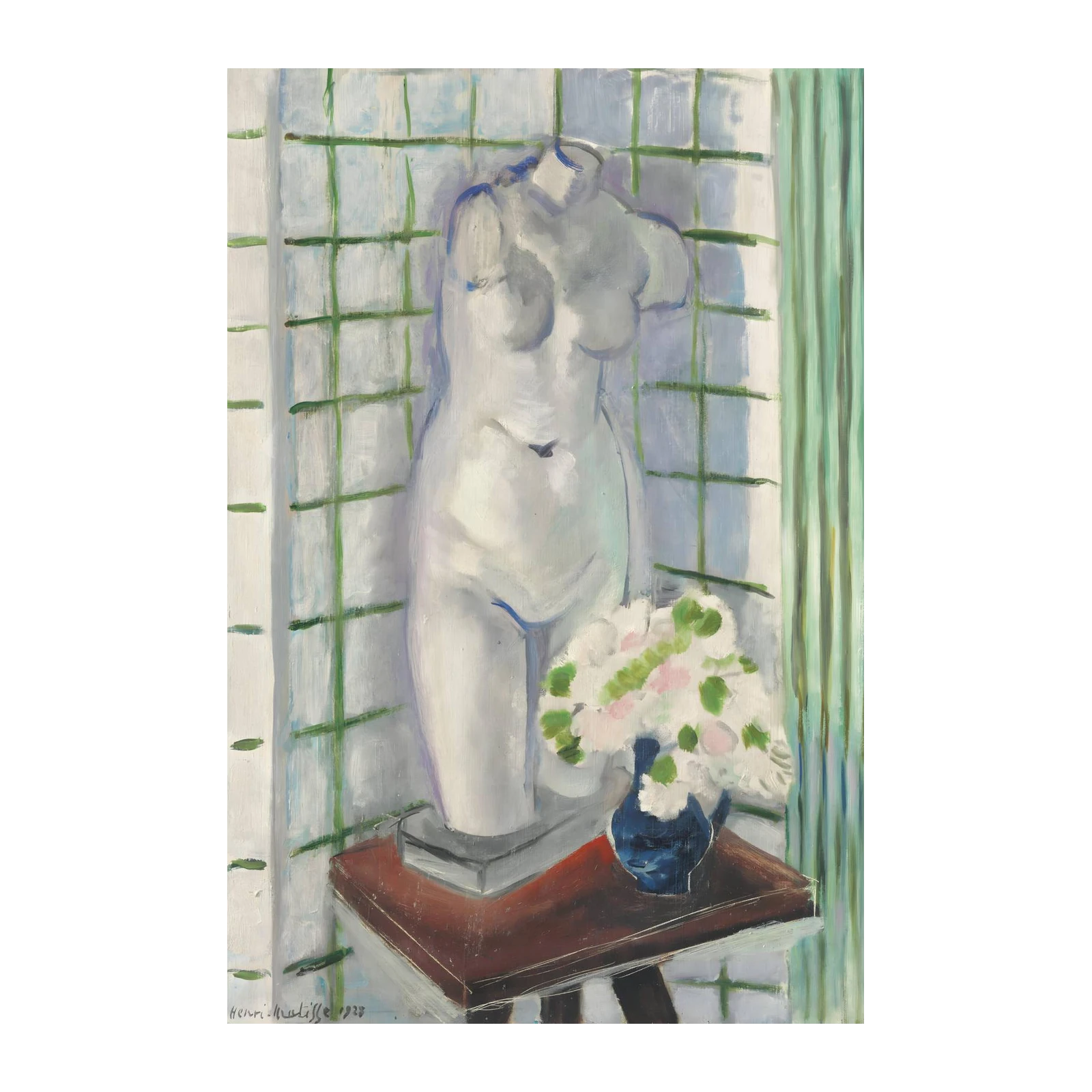 Classical Torso & Flowers Still Life Wall Art