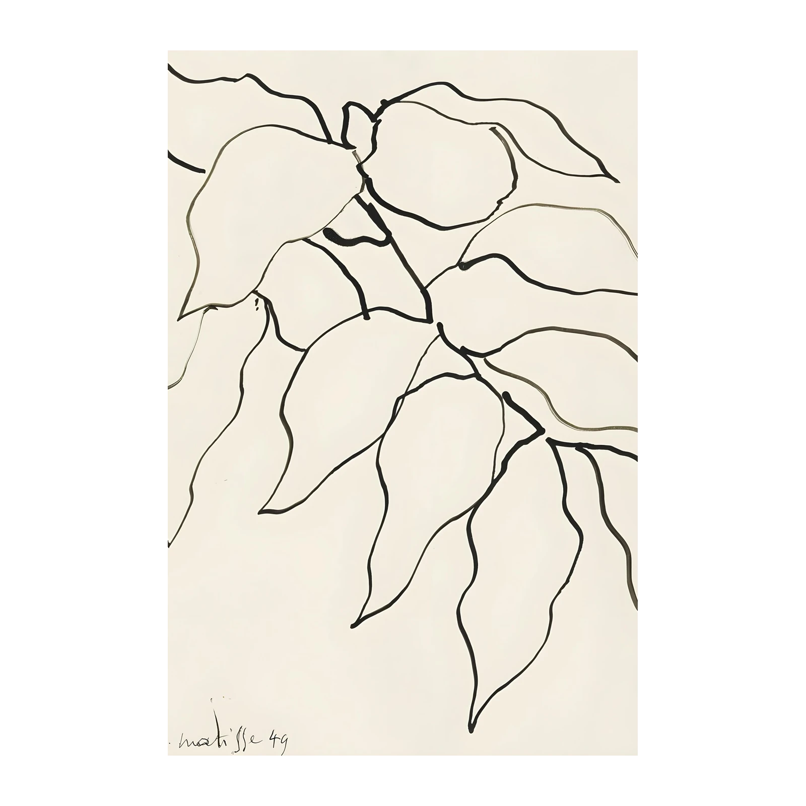 Modern Botanical Line Art Leaf Wall Art