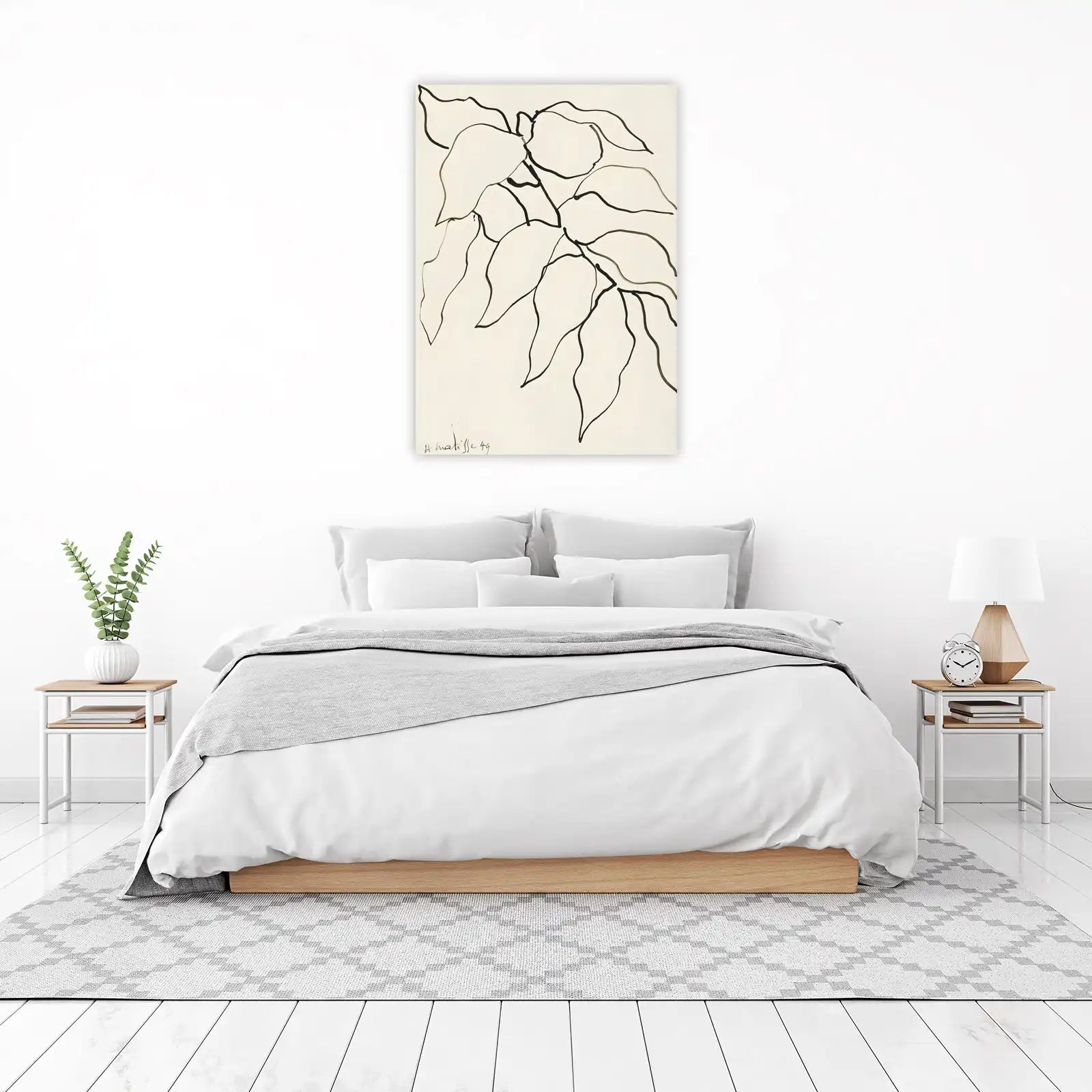 Modern Botanical Line Art Leaf Wall Art