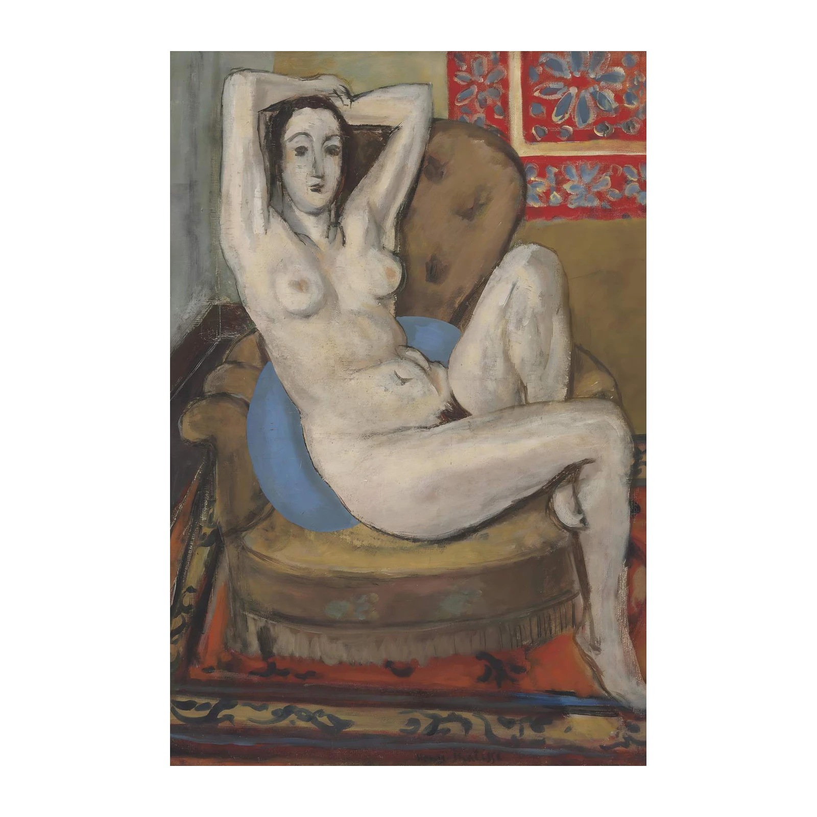 Nude Woman Relaxing Wall Art - Modern Art Decor