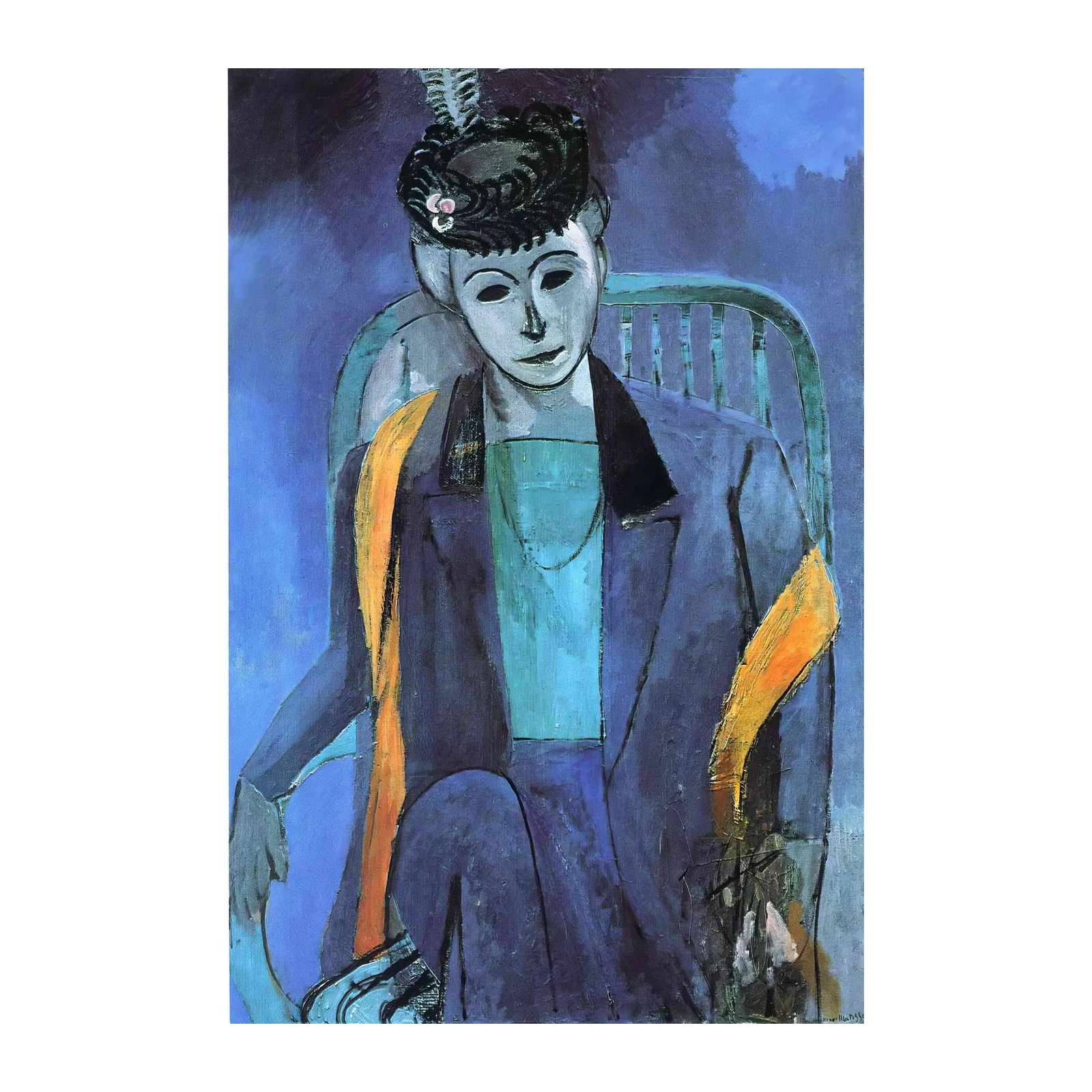 Matisse Portrait Woman in Blue Wall Art