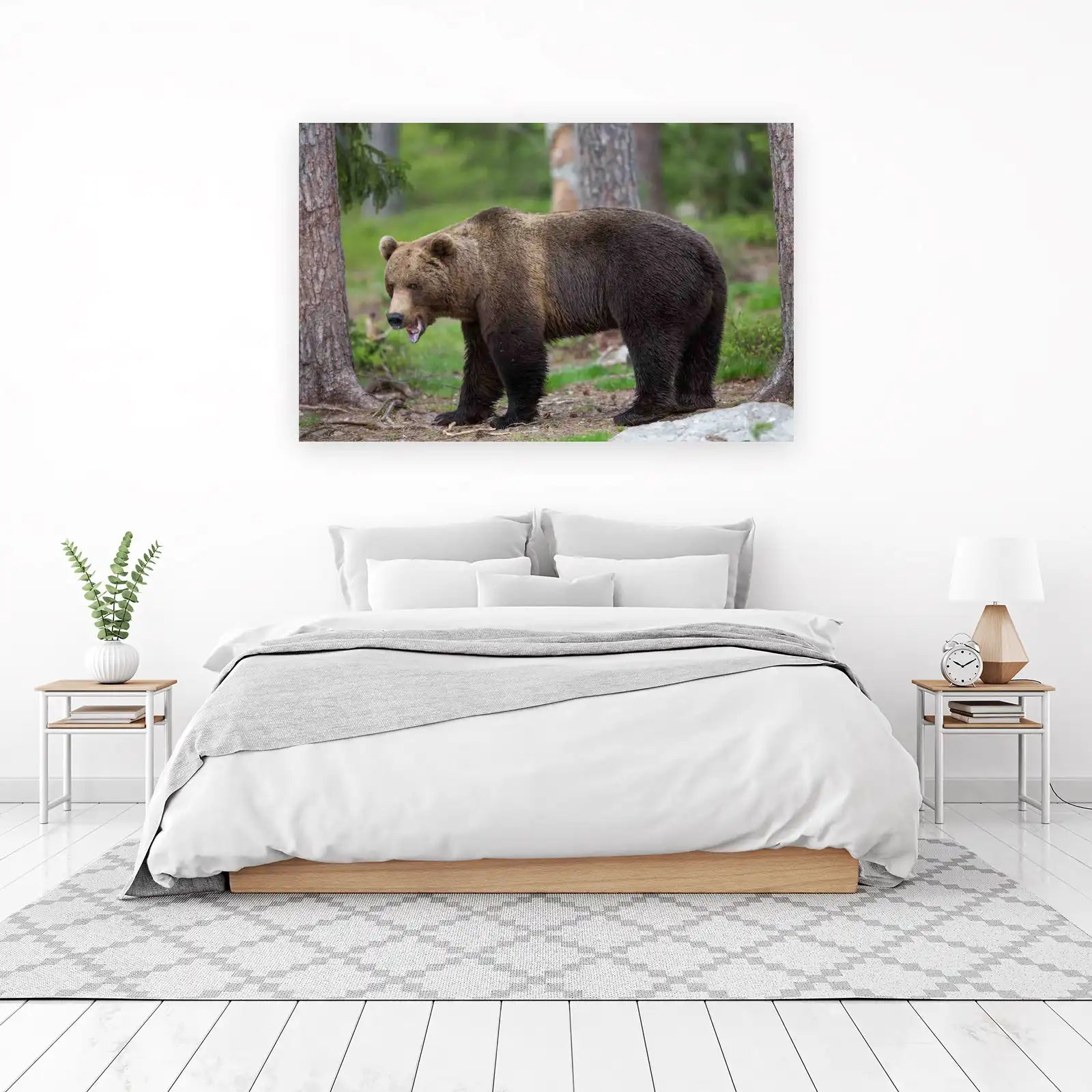Majestic Brown Bear Forest Wildlife Wall Art