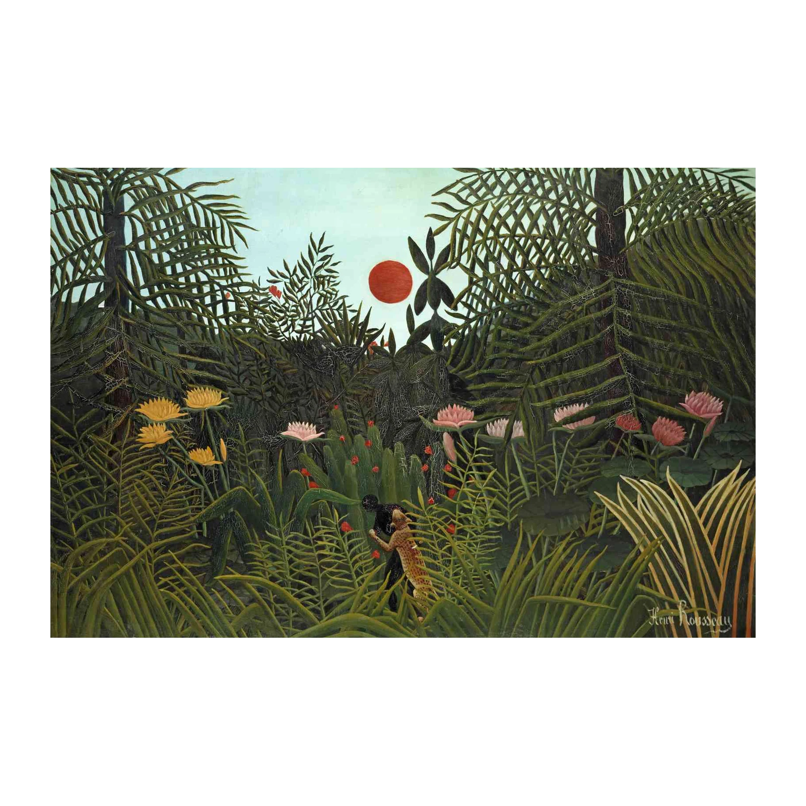 Jungle Tiger Embrace Wall Art