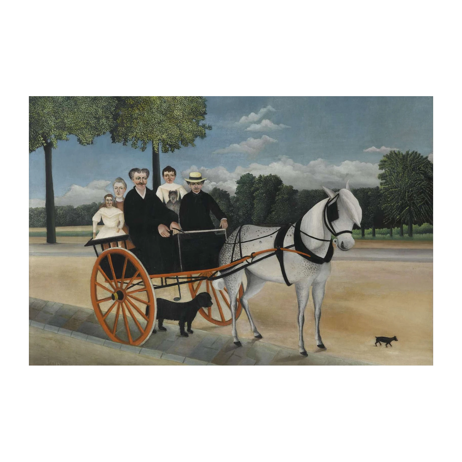Vintage Carriage Family & Horse Wall Art