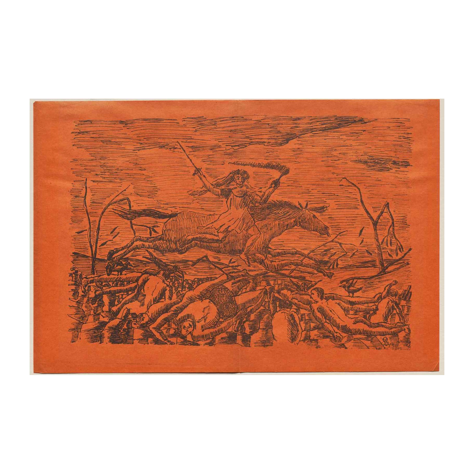 Warrior on Horseback Battle Scene Wall Art