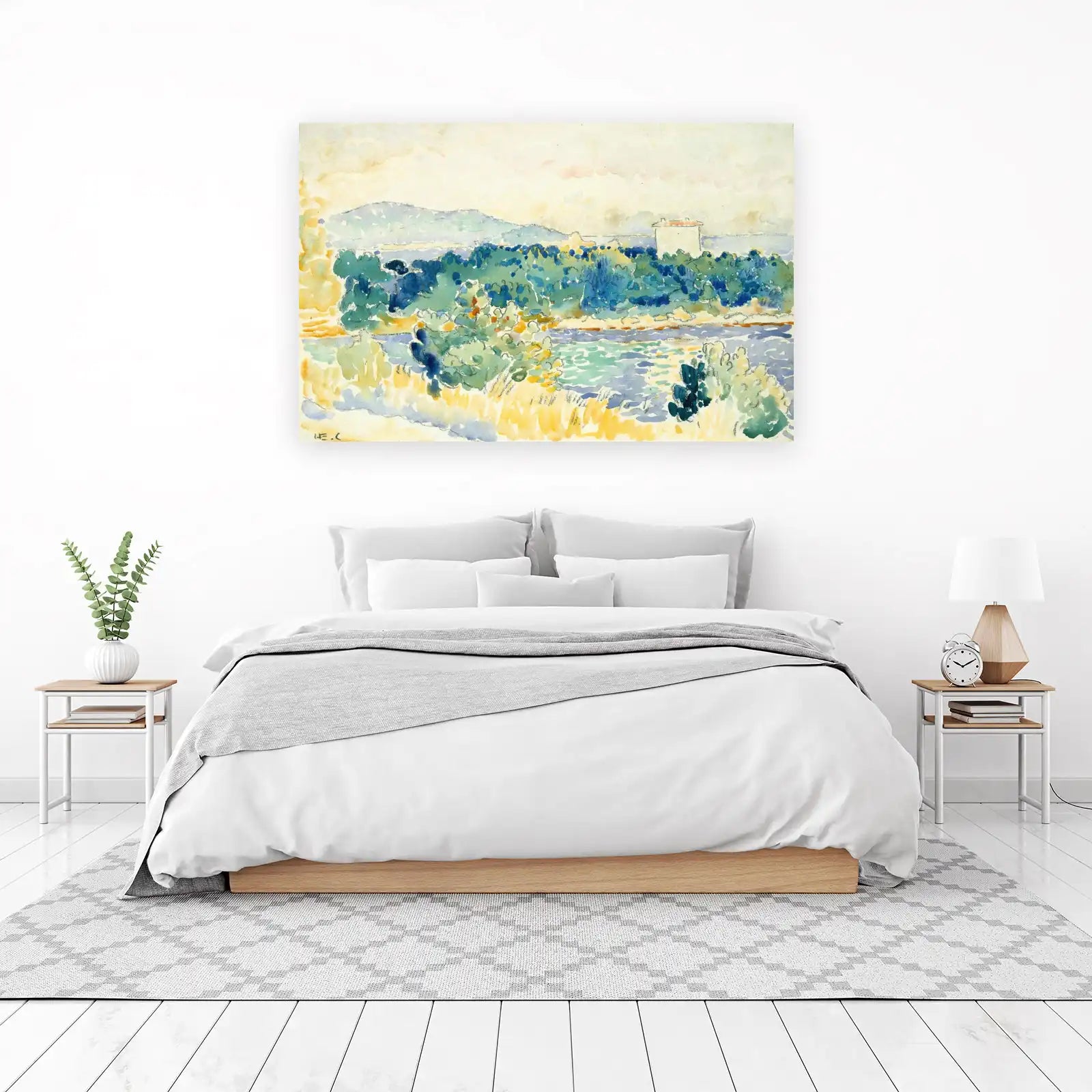Serene Landscape Watercolor Wall Art