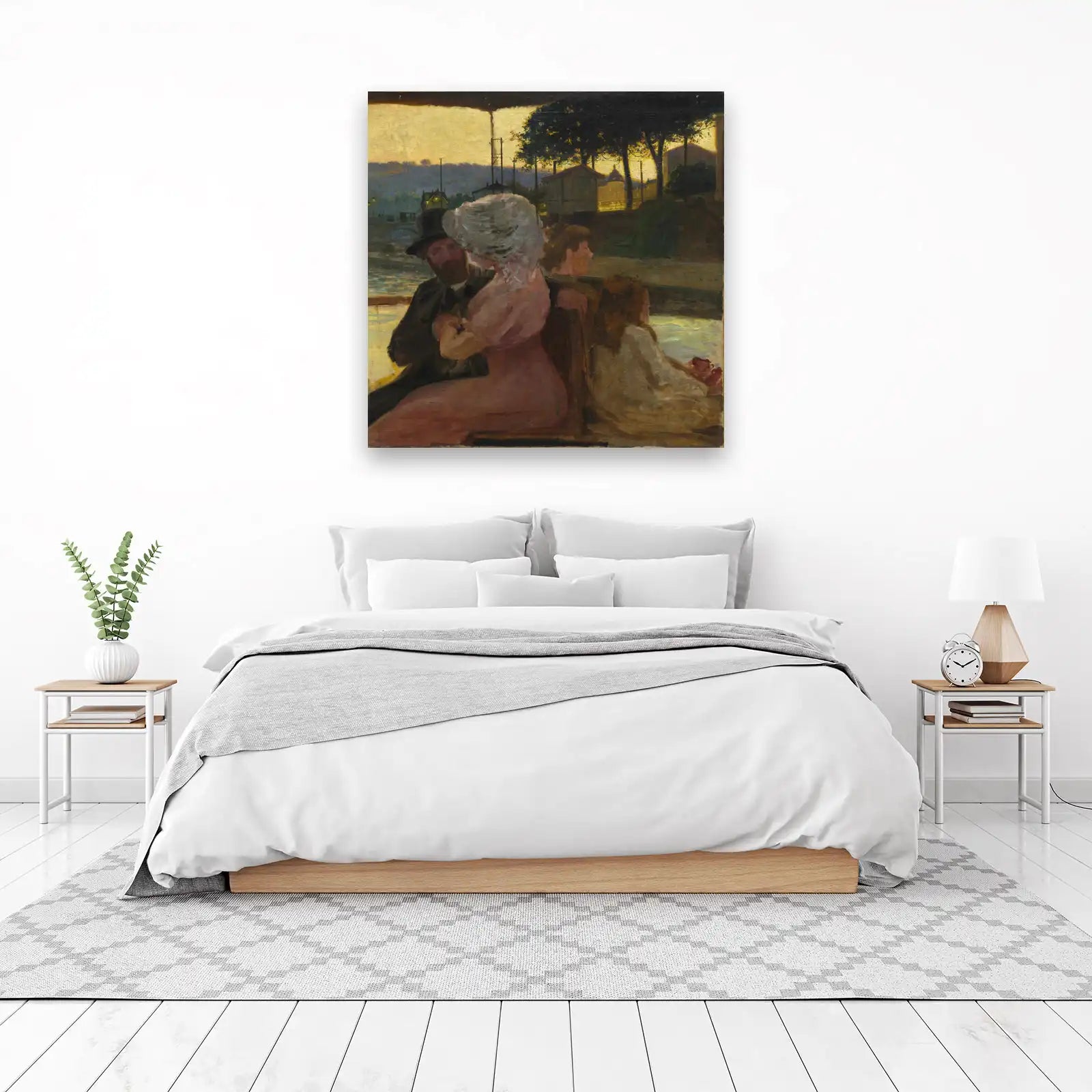 Sunset River Scene Couple Wall Art